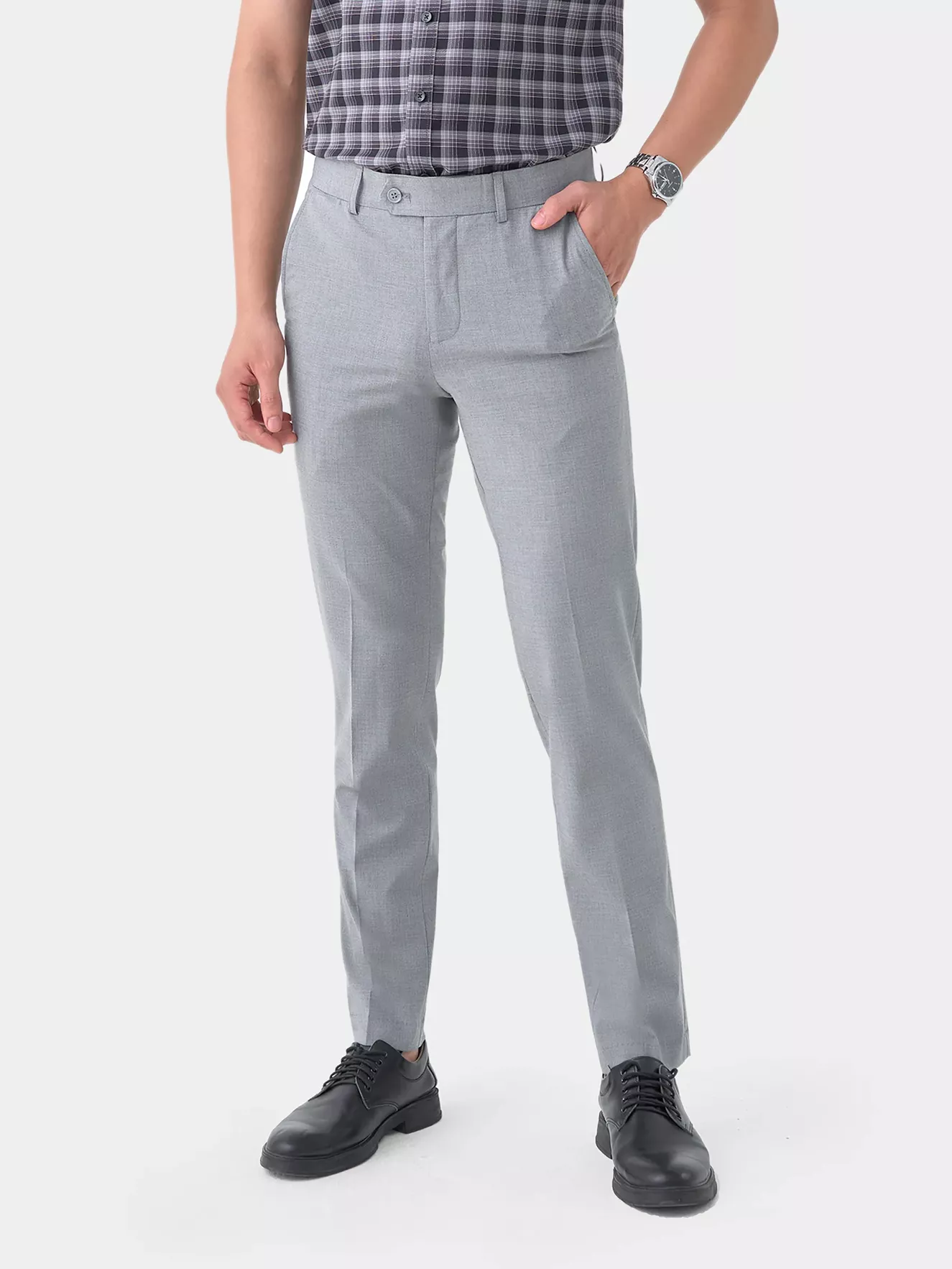 Quần Tây Nam 5S Fashion Ghi Melange QAU23057