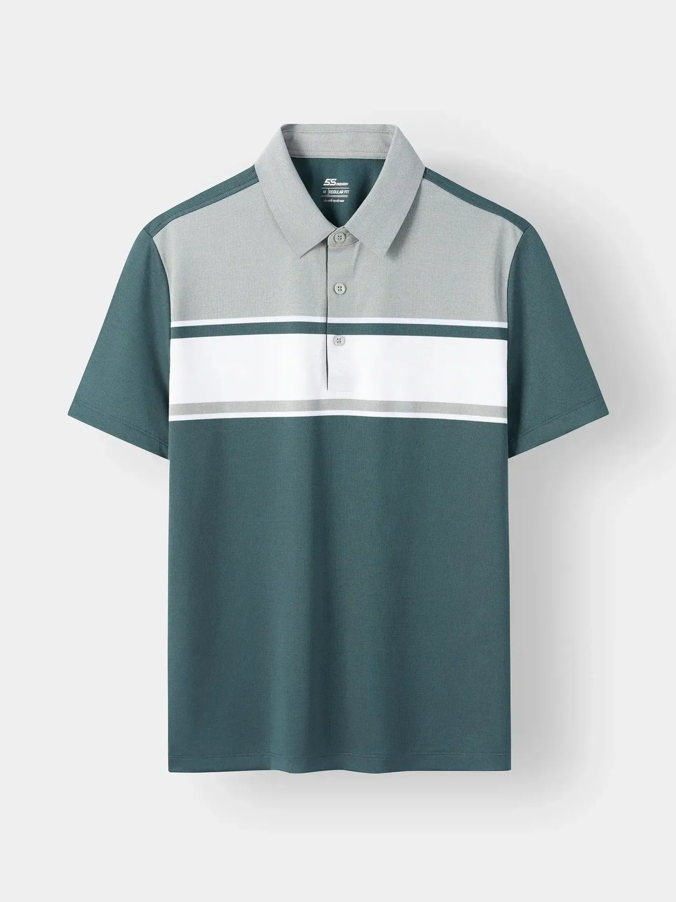 Áo Polo Nam 5S Fashion Can Phối Kẻ Ngang Phom Regular M0APC26089