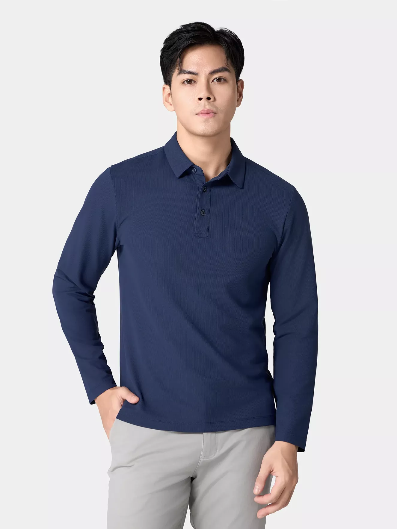 Áo Polo Nam Tay Dài 5S Fashion Phom Slimfit Trơn Basic APD24006