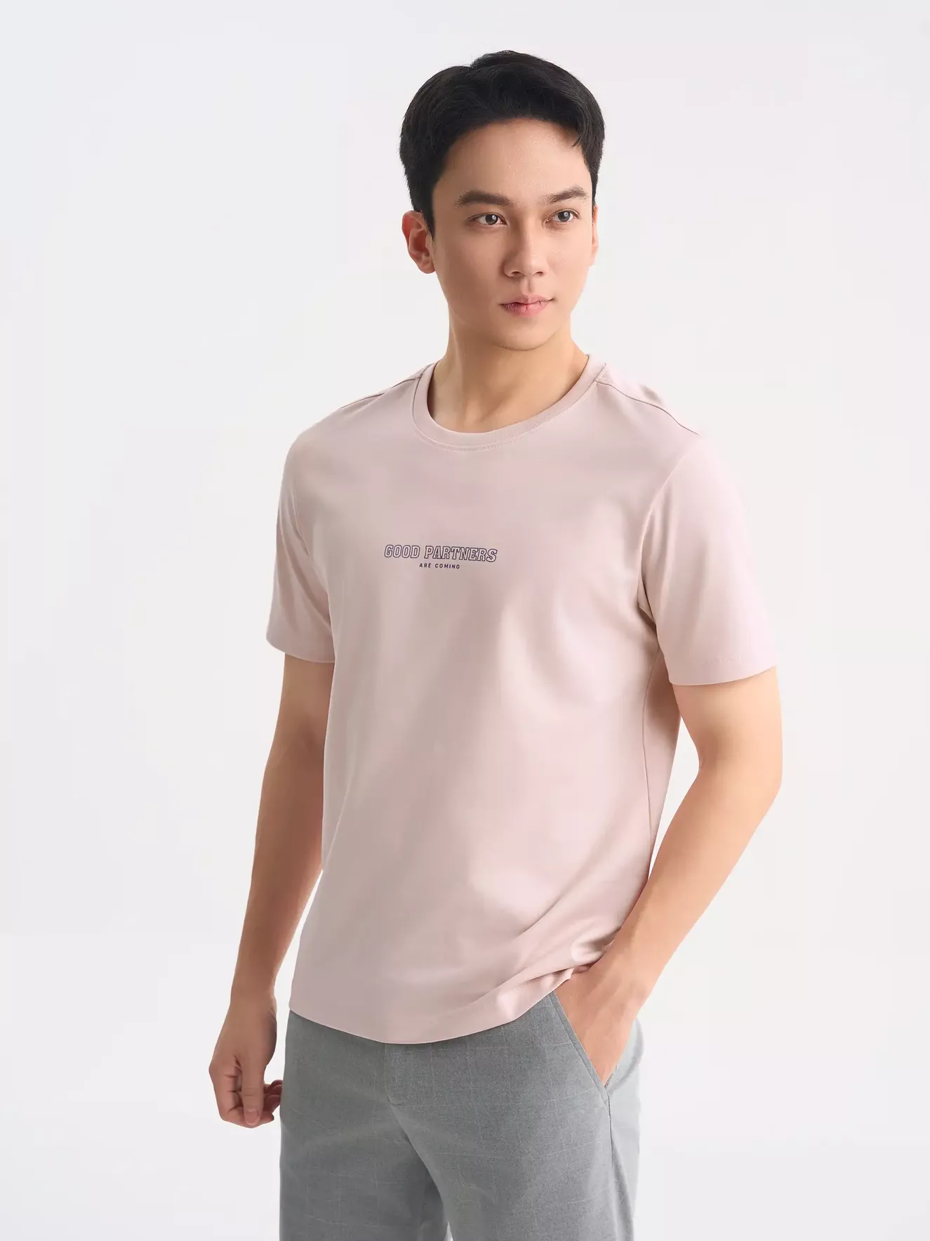 Áo Thun Cổ Tròn Cotton 5S Fashion In Đơn Giản Casual ATS25031