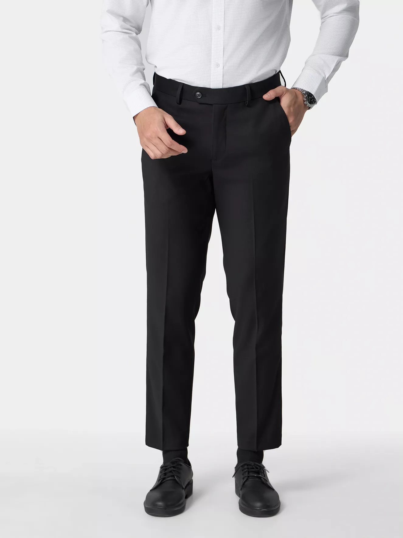 Quần Tây Nam 5S Fashion Phom Smart Fit Trơn Basic Dễ Mặc QAU24005