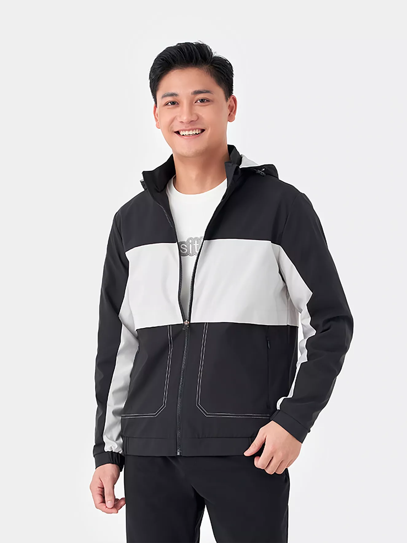 Áo khoác gió 2 lớp phối màu Slimfit 5S Fashion AKG23015