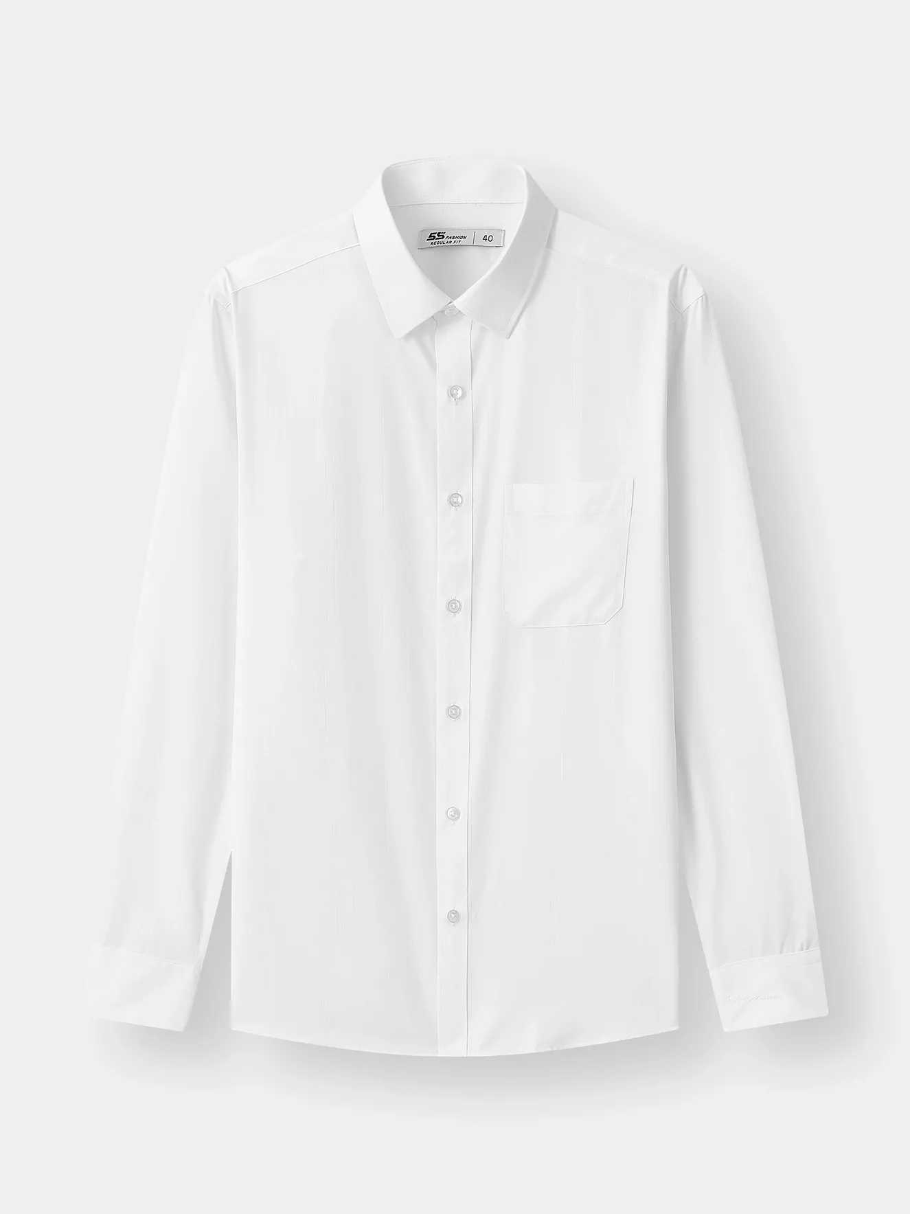 Áo Sơ Mi Nam 5S Fashion Màu Trắng Có Túi Phom Regular M0ASM25010