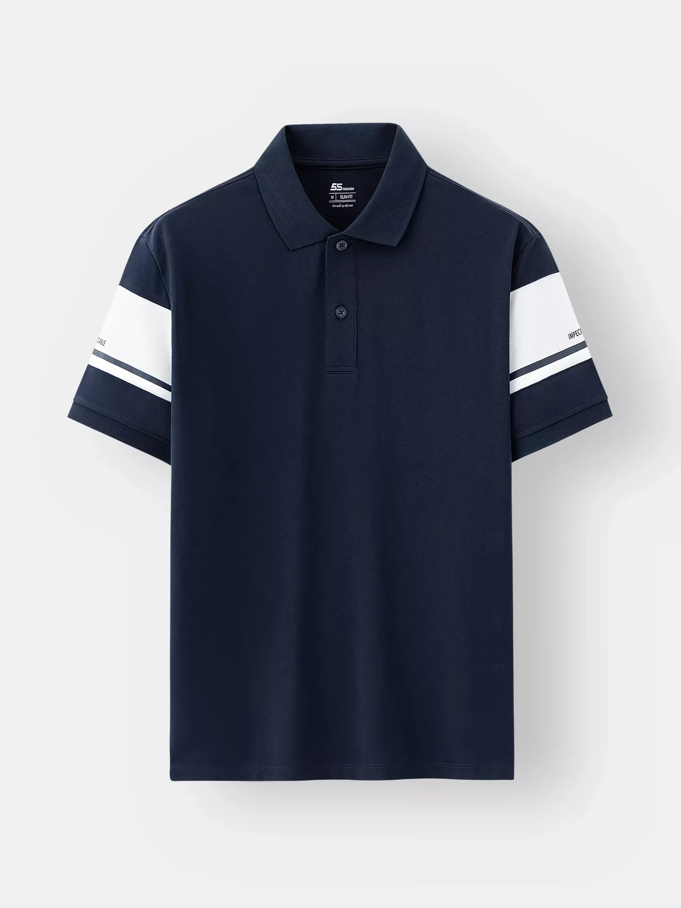 Áo Polo Nam Pique 5S Fashion Can Phối Phom Slimfit APC25043