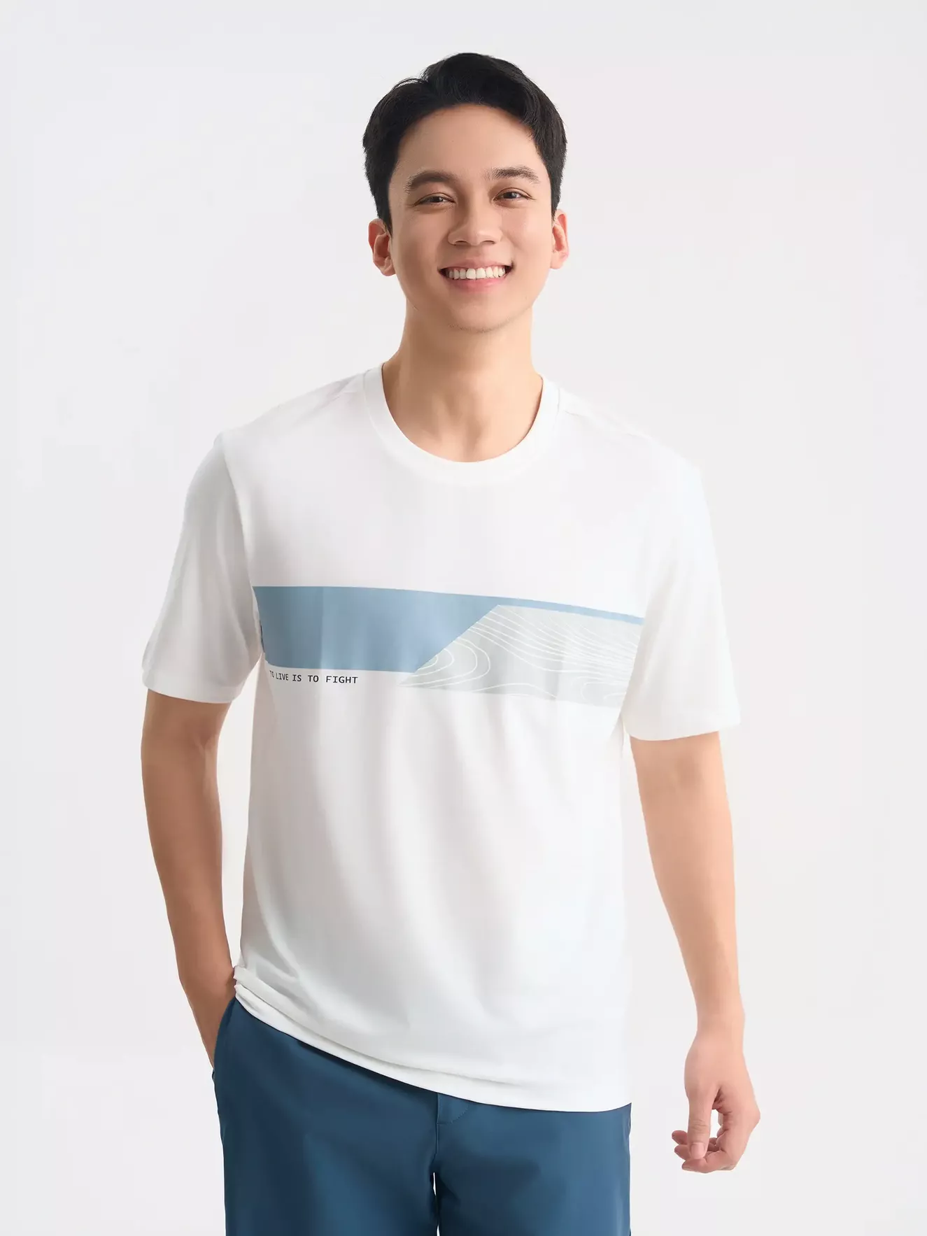 Áo Thun Nam Ngắn Tay 5S Fashion In Graphic Phom Casual ATS25028