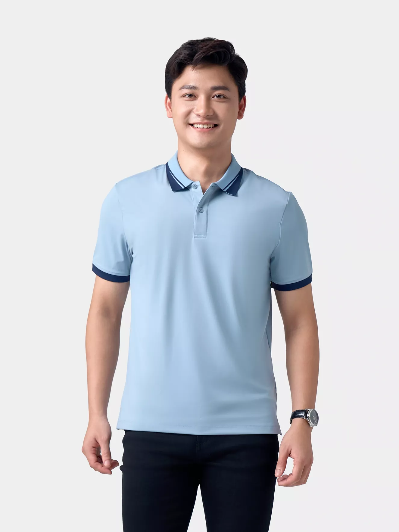 Áo Polo Nam Thể Thao 5S Fashion Bo Phối Màu Regular APC24005