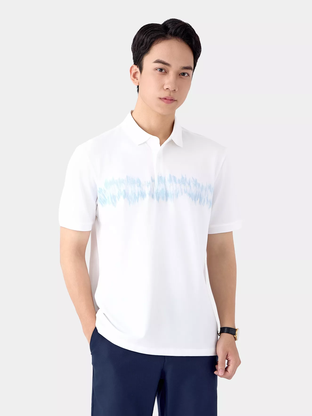 Áo Polo Nam 5S FashionDệt Hiệu Ứng Phối In Phom Casual APC25001