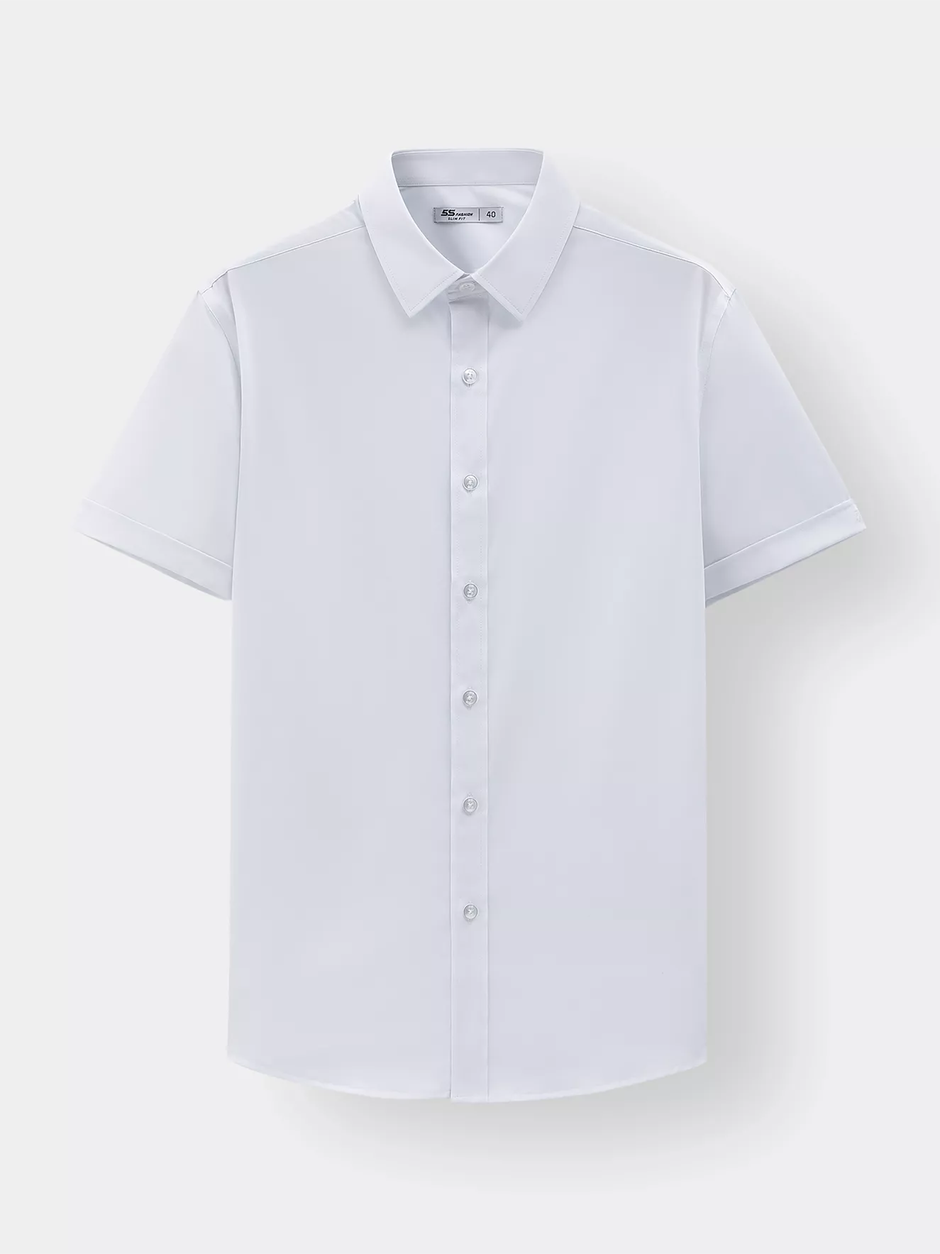 Áo Sơ Mi Nam Cộc Tay 5S Fashion Màu Trắng Trơn ASC25011