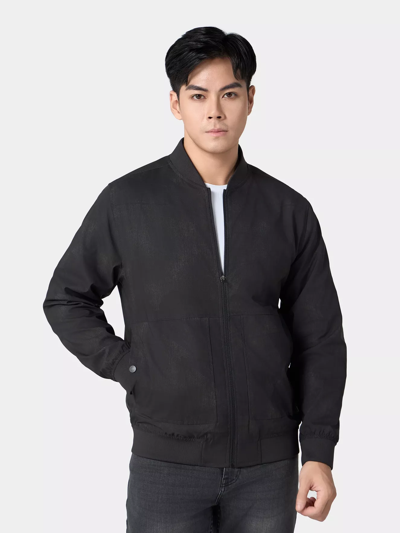 Áo Khoác Bomber Nam Họa Tiết Lót Nỉ 5S Fashion Trẻ Trung AKB24051