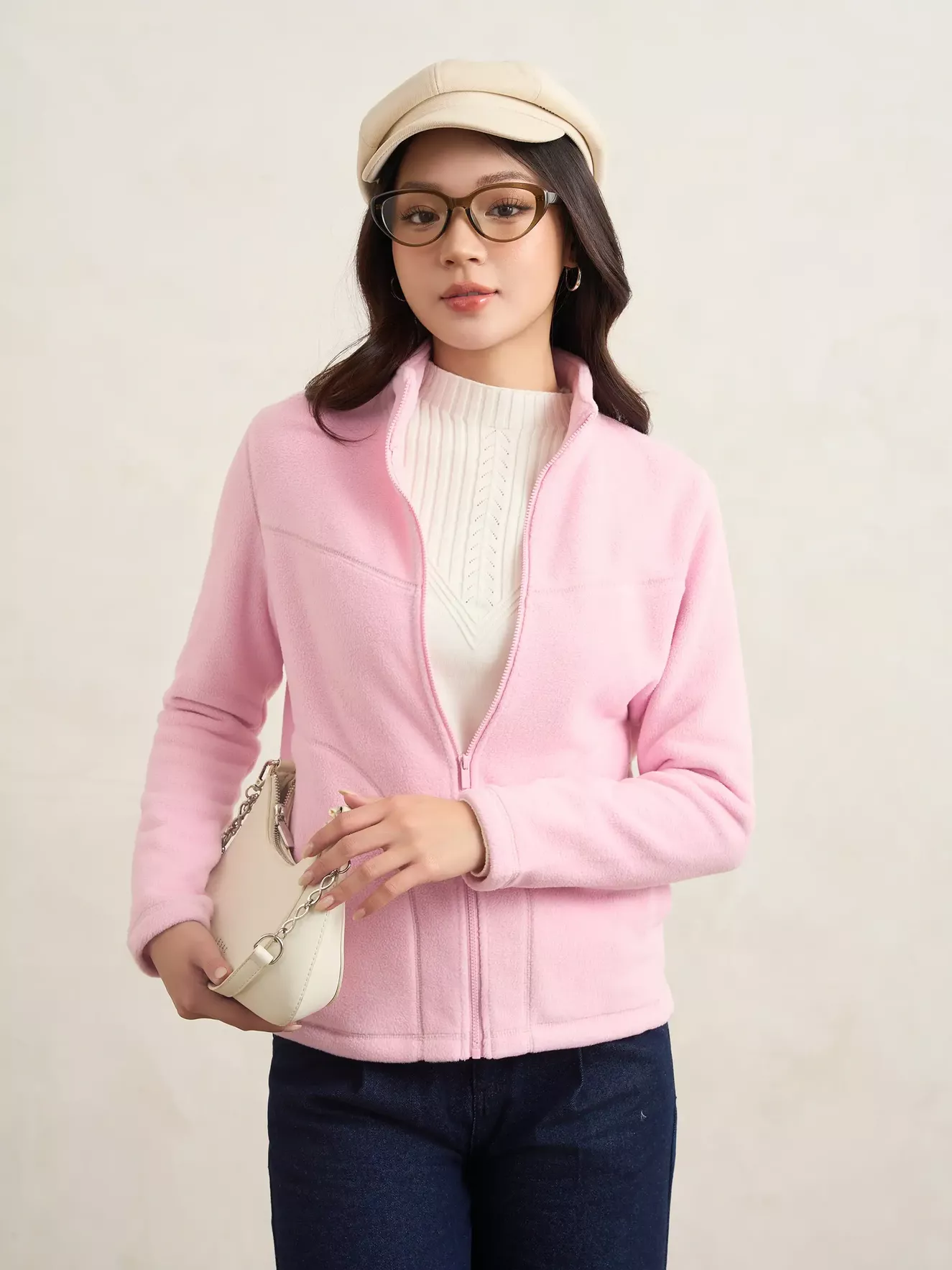 Áo Khoác Lông Nữ 5S Fashion Nhẹ Ấm Phom Regular W0AKH25002