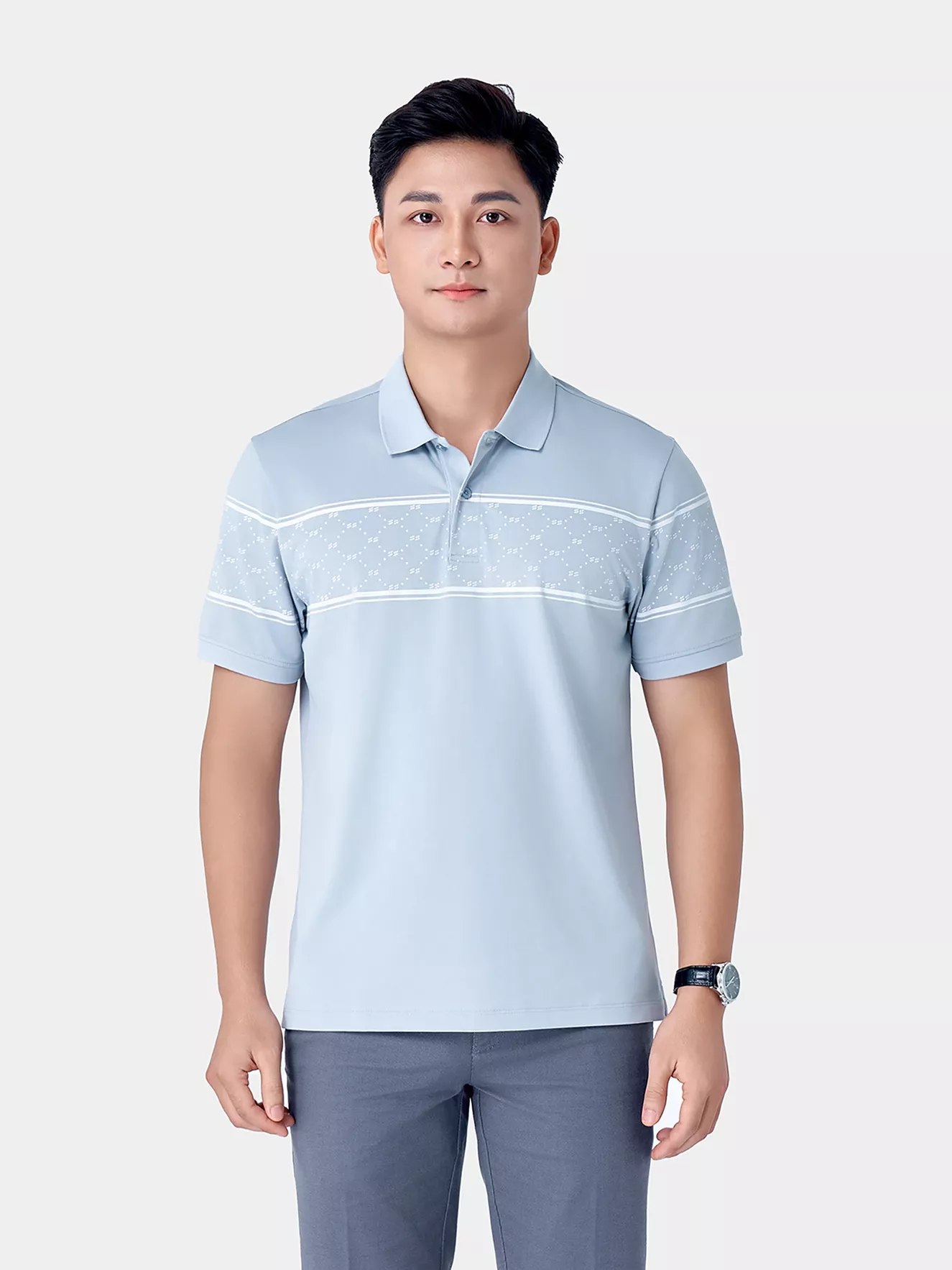 Áo Polo Nam 5S Fashion Họa Tiết Monogram Casual APC24027