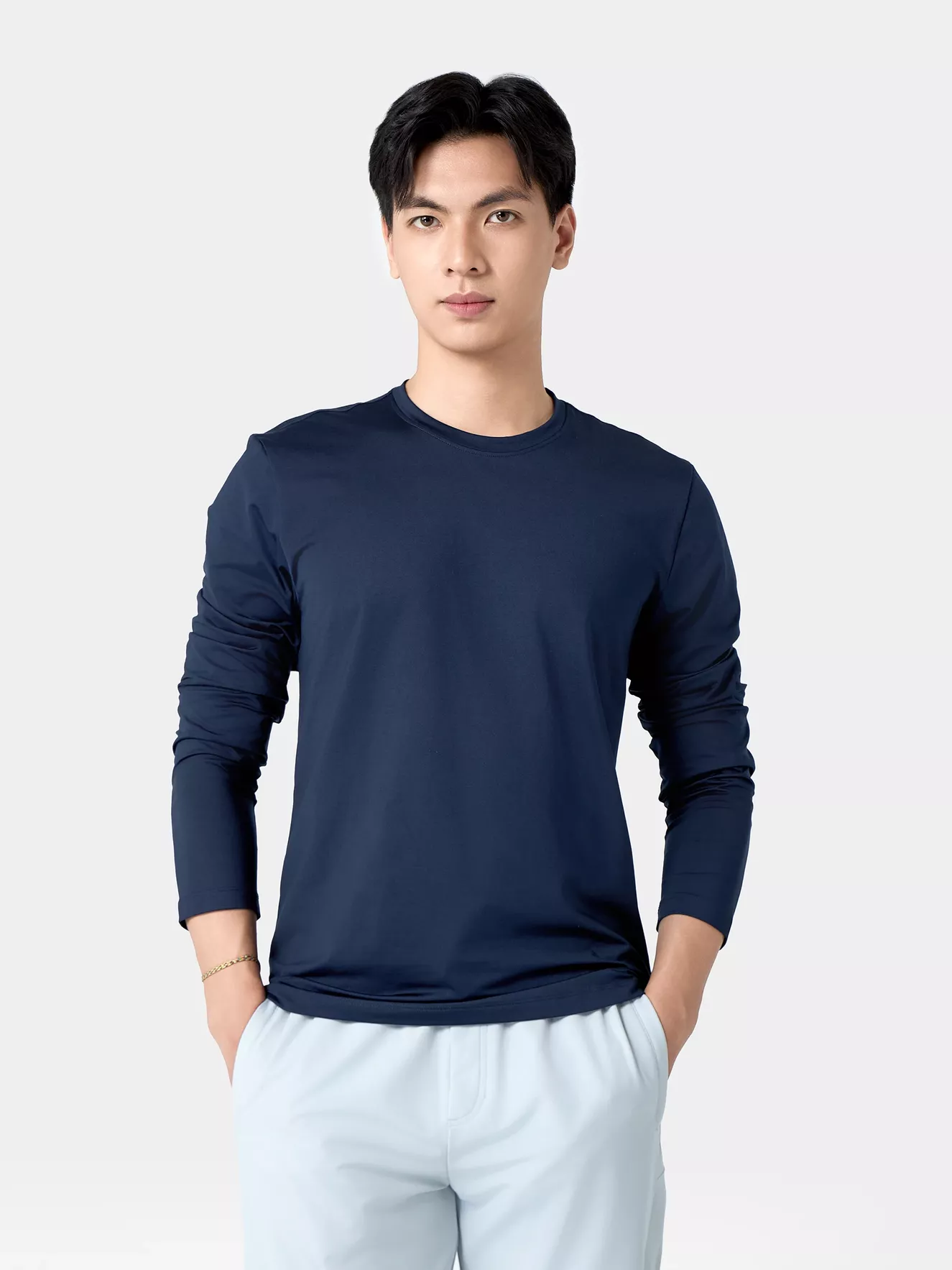 Áo Giữ Nhiệt Nam 5S Fashion Cổ Tròn Trơn Phom Ôm AGN24006