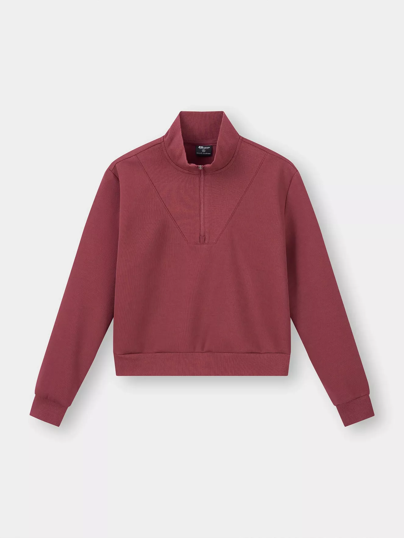 Áo Nỉ Nữ Khóa Zip 5S Fashion Hiệu Ứng Phom Regular WBANI25009