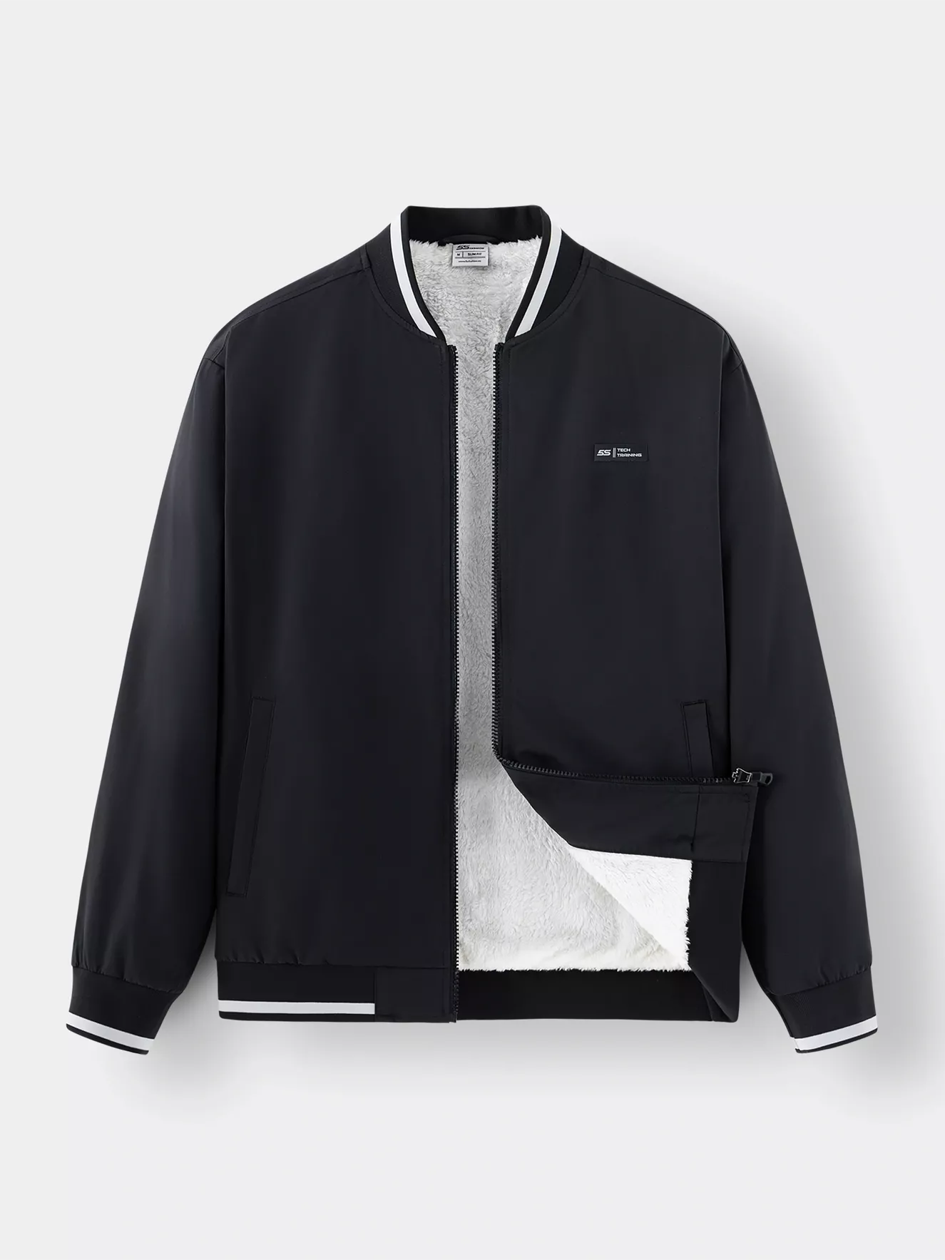 Áo Khoác Bomber Nam 5S Fashion Lót Lông In Logo AKB24017