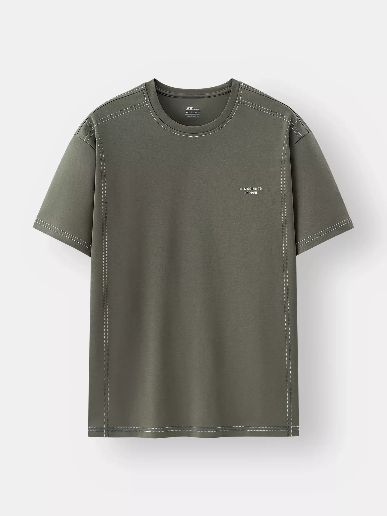 Áo Thun Nam Ngắn Tay 5S Fashion Chần Chỉ Phong Cách ATS25001