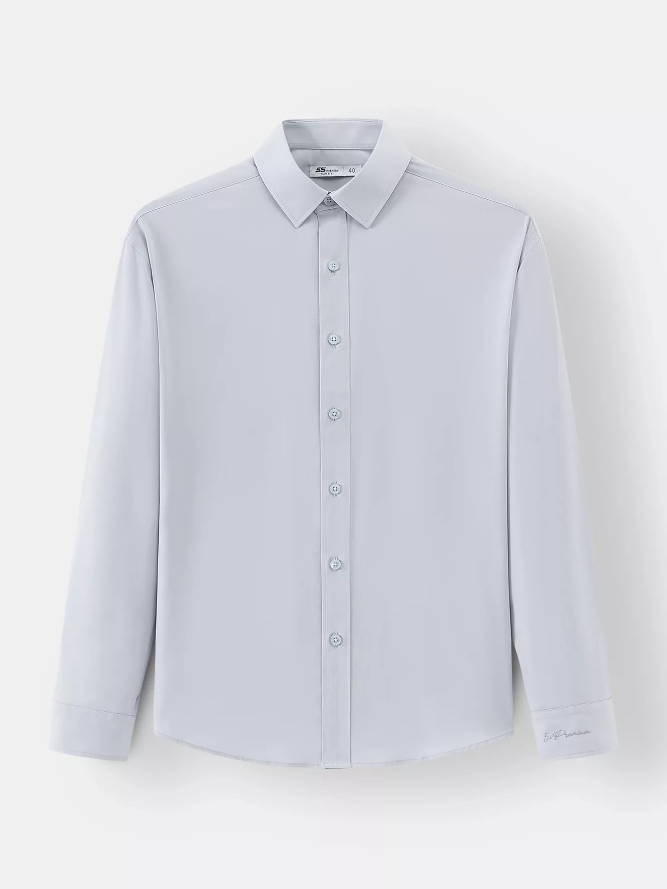 Áo Sơ Mi Nam Dài Tay 5S Fashion Trơn Basic Slimfit ASM24186