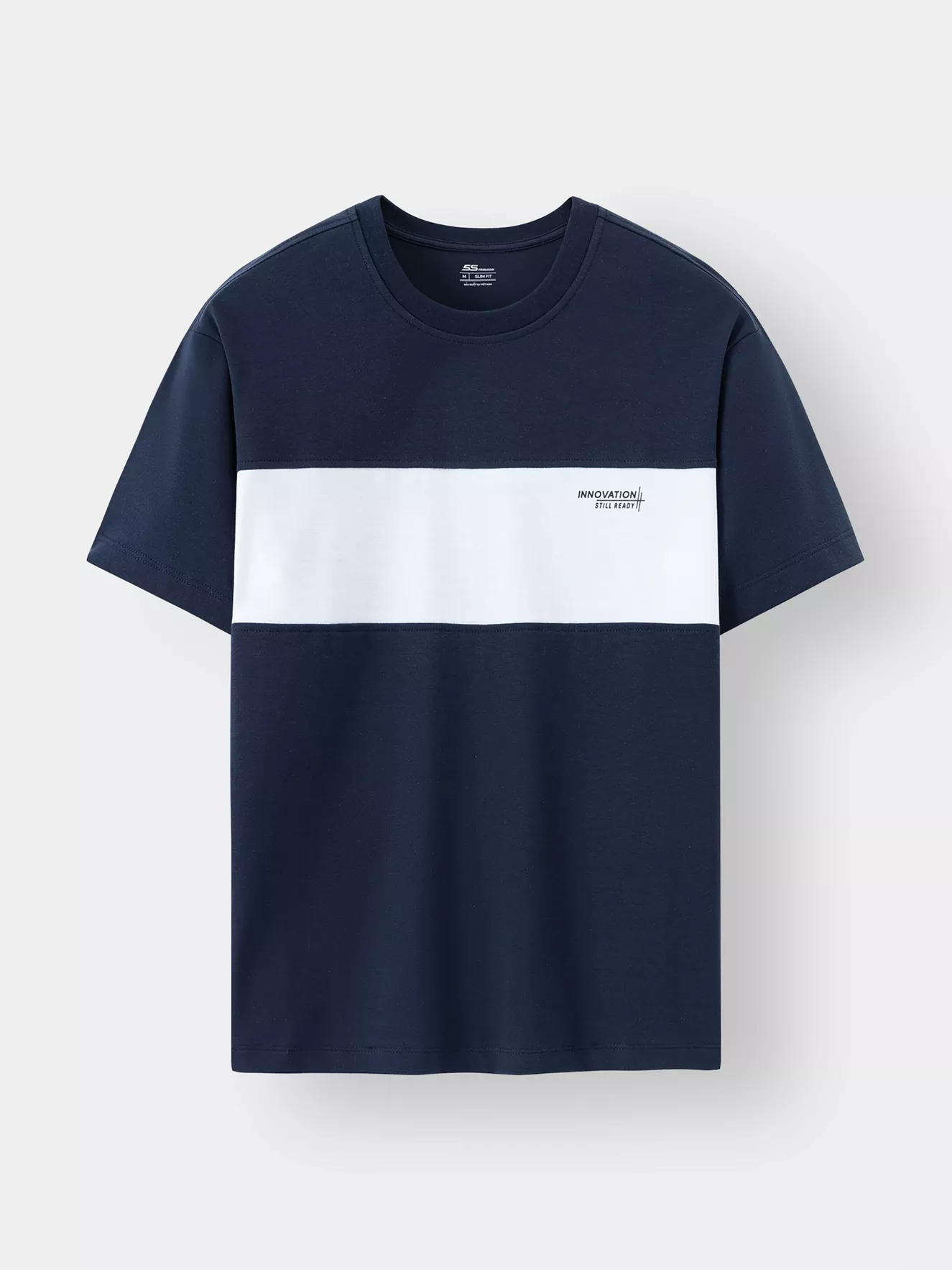 Áo Thun Nam Ngắn Tay 5S Fashion Can Phối Slimfit ATS24018