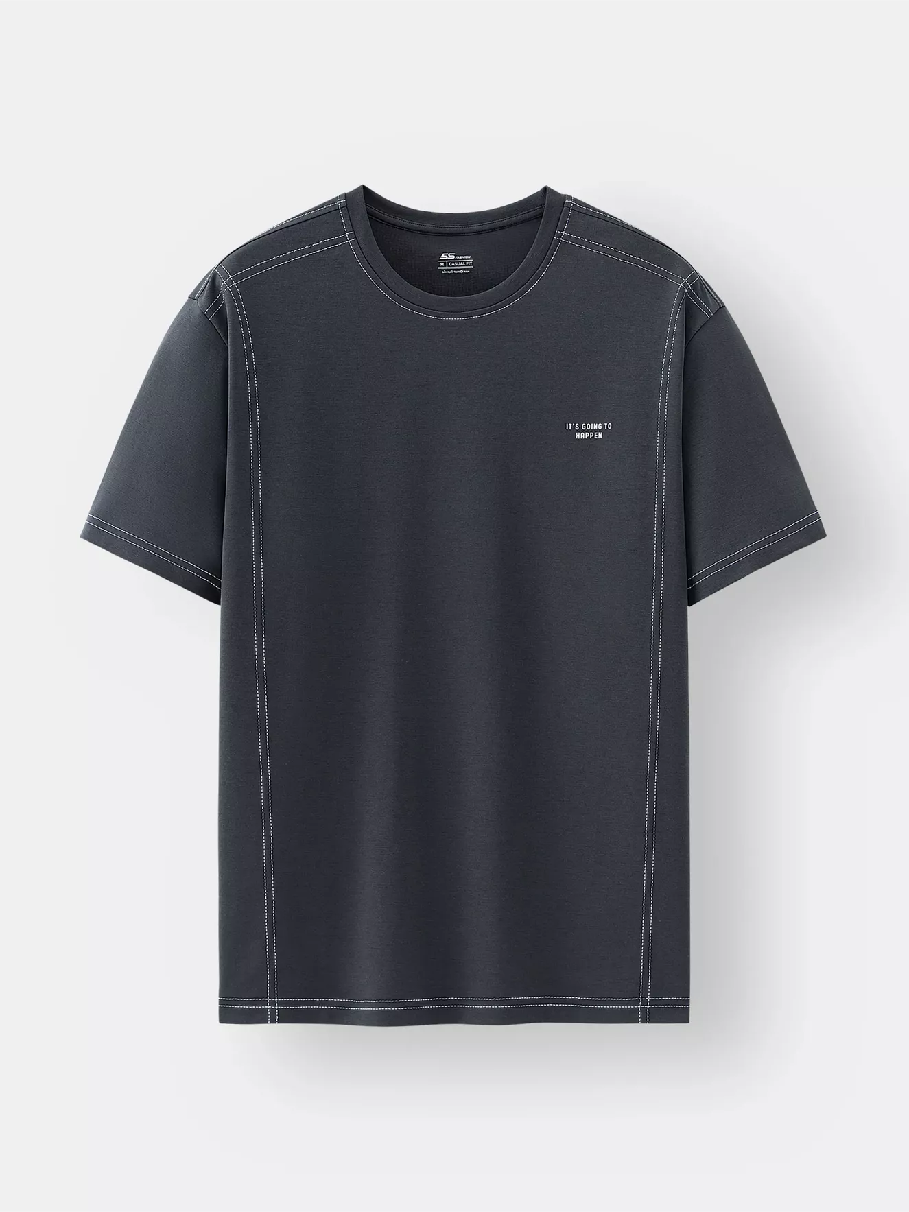 Áo Thun Nam Ngắn Tay 5S Fashion Chần Chỉ Phong Cách ATS25001