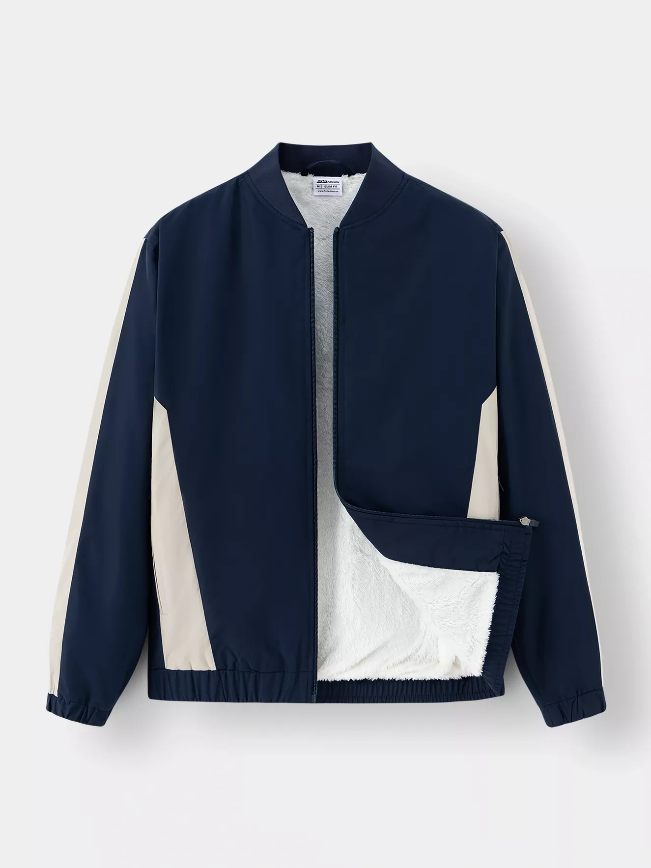 Áo Khoác Bomber Nam Lót Lông 5S Fashion Can Phối Slimfit AKB24012