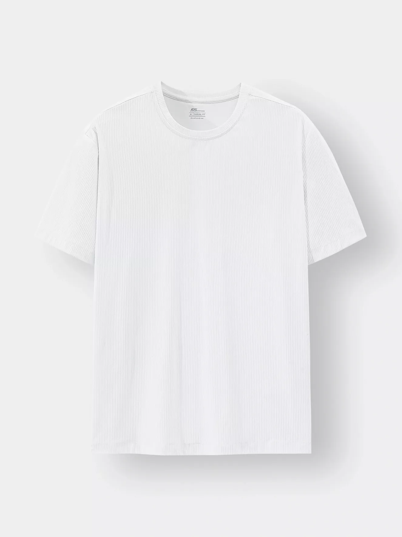 Áo Thun Nam Trơn 5S Fashion Dệt Gân Tăm Casual ATS24046