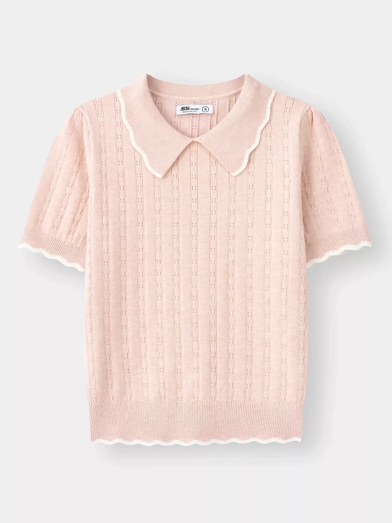 Áo Len Cộc Tay Nữ 5S Fashion Dệt Hiệu Ứng W0ALC25006