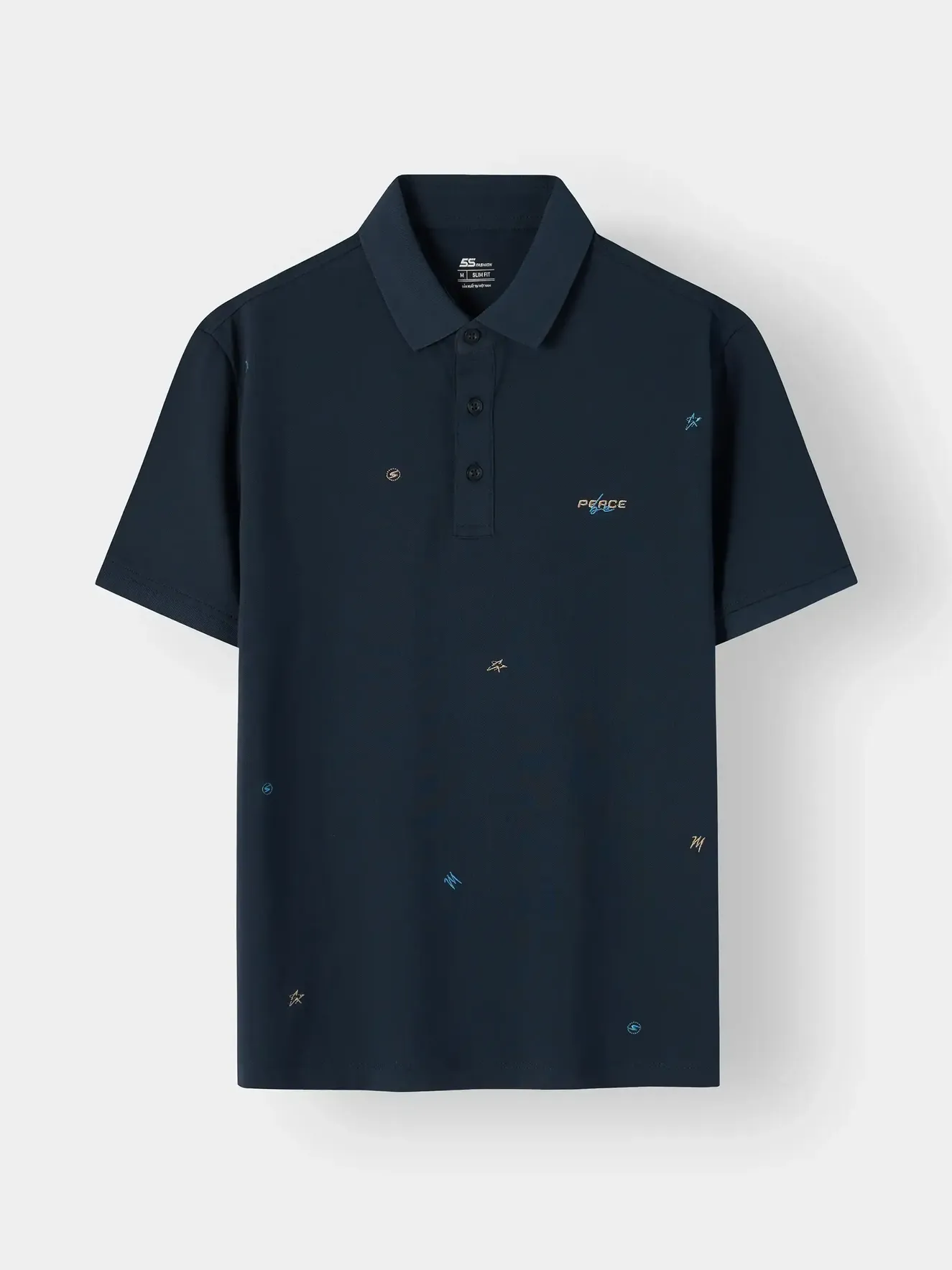 Áo Polo Nam 5S Fashion Thêu Họa Tiết Phom Slimfit M0APC26093