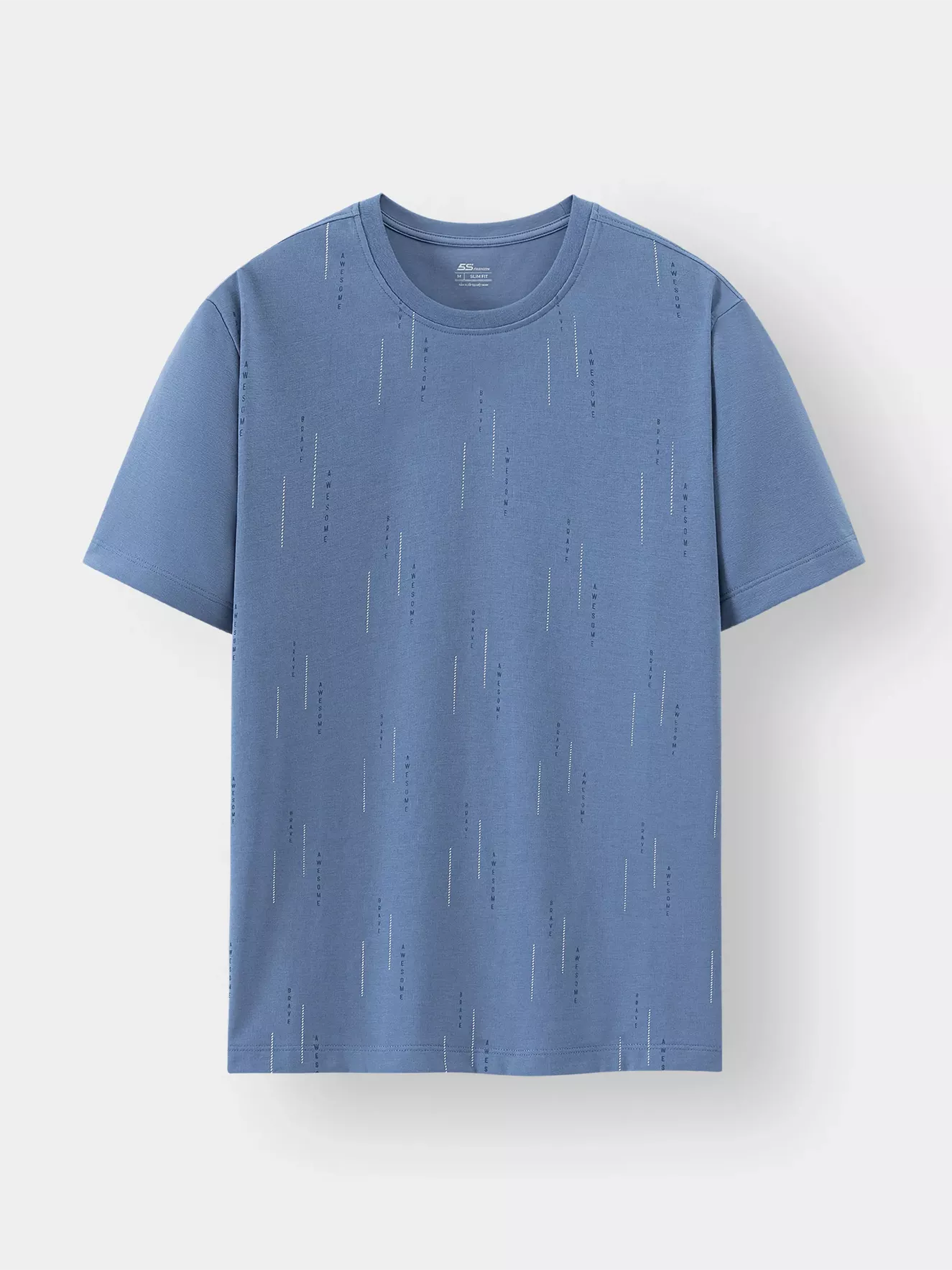 Áo Thun Nam Ngắn Tay 5S Fashion In Họa Tiết Slimfit ATS24158