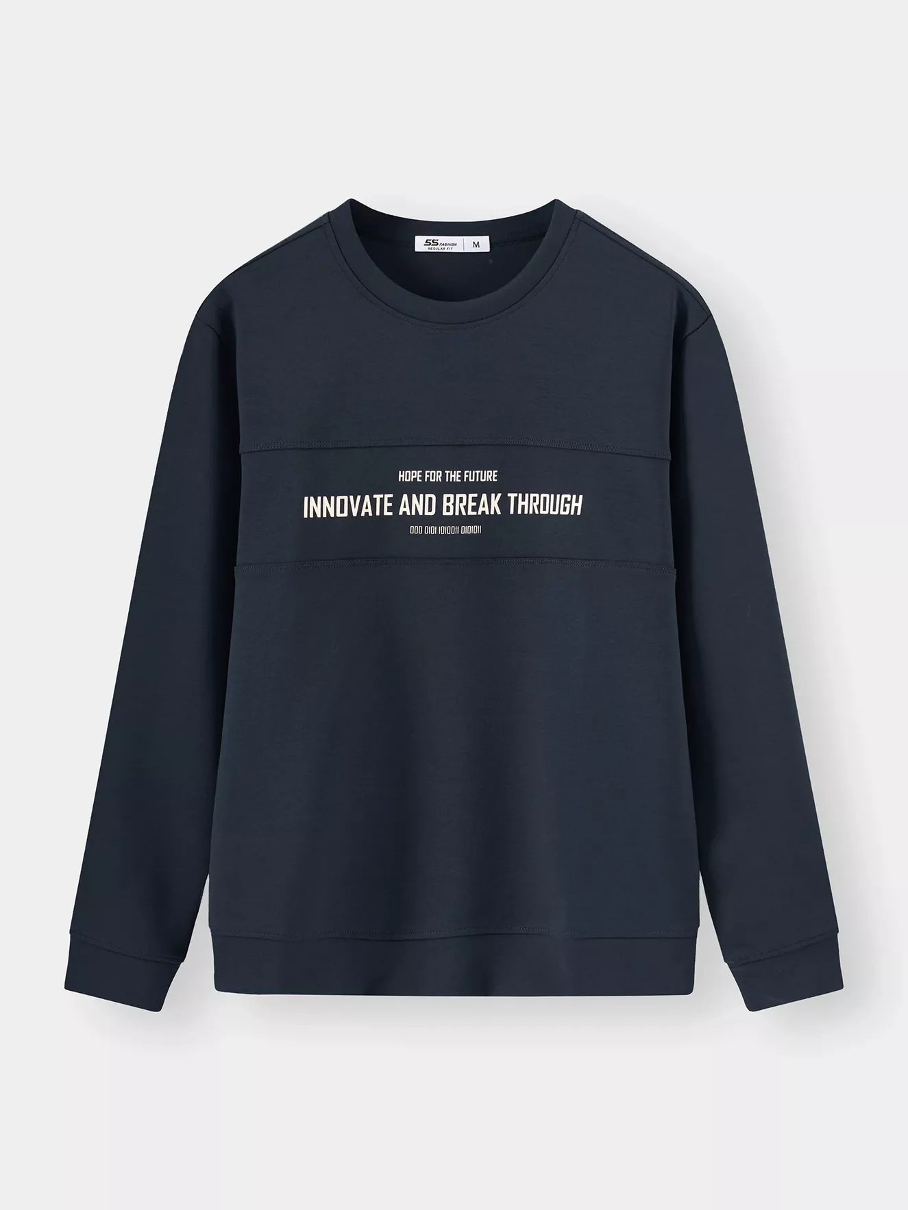 Áo Nỉ Nam 5S Fashion Cổ Tròn In Chữ Phom Regular M0ANI25012