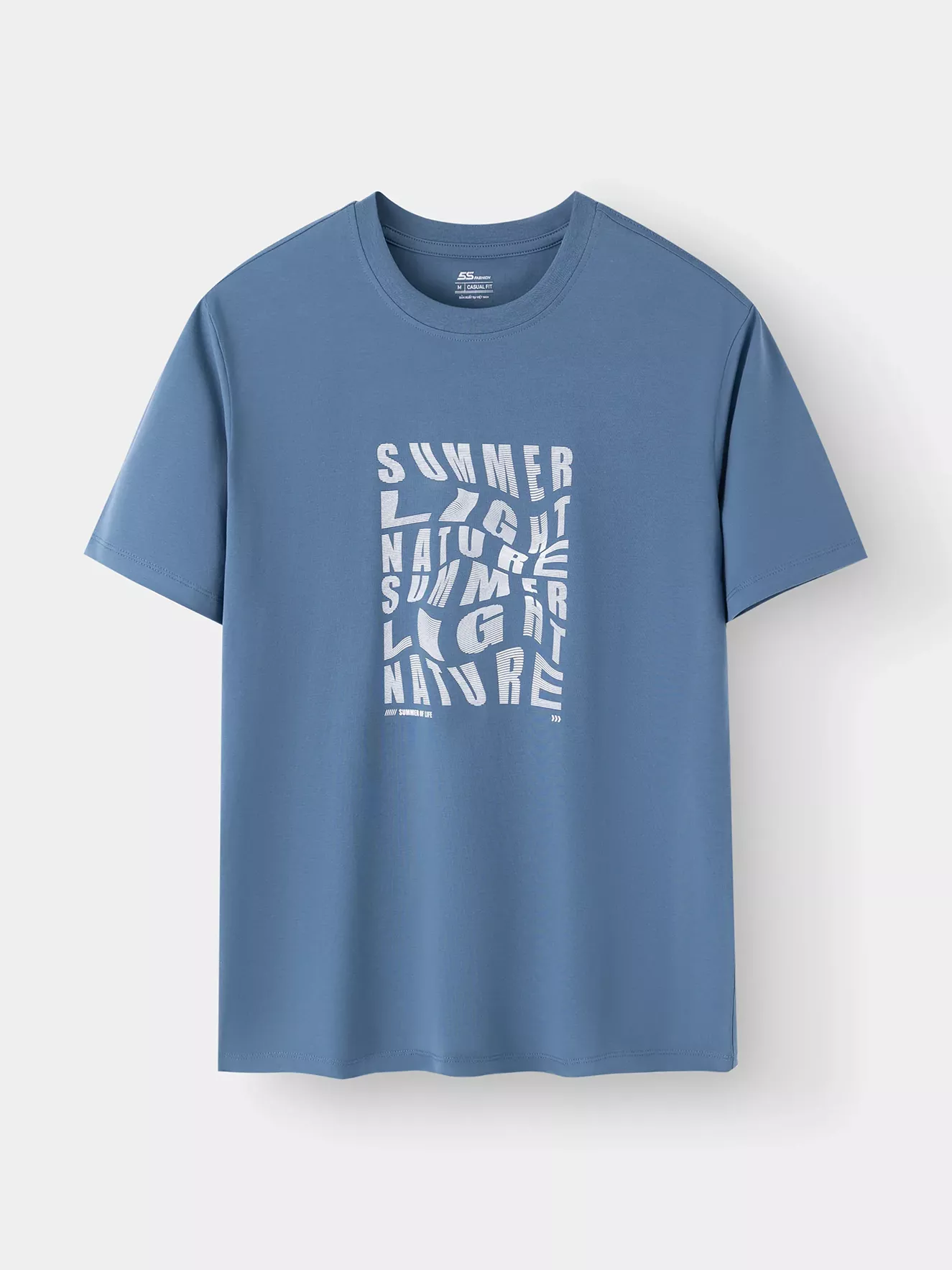 Áo Thun Nam Cotton 5S Fashion In Chữ Phong Cách Phom Casual ATS25042