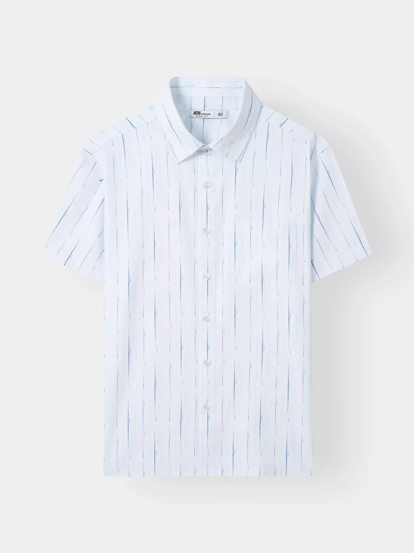 Áo Sơ Mi Ngắn Tay Nam 5S Fashion Họa Tiết Phối Túi ASC25006