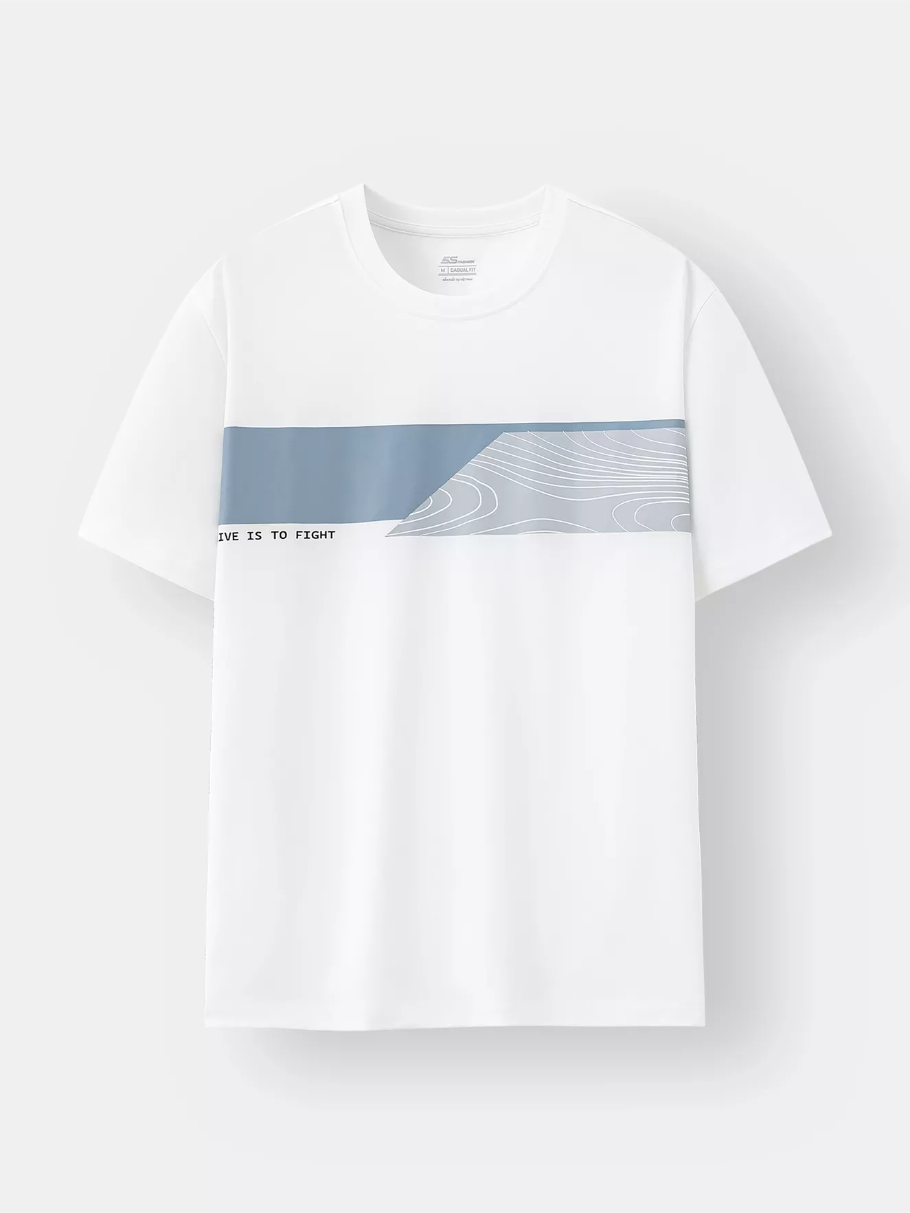 Áo Thun Nam Ngắn Tay 5S Fashion In Graphic Phom Casual ATS25028