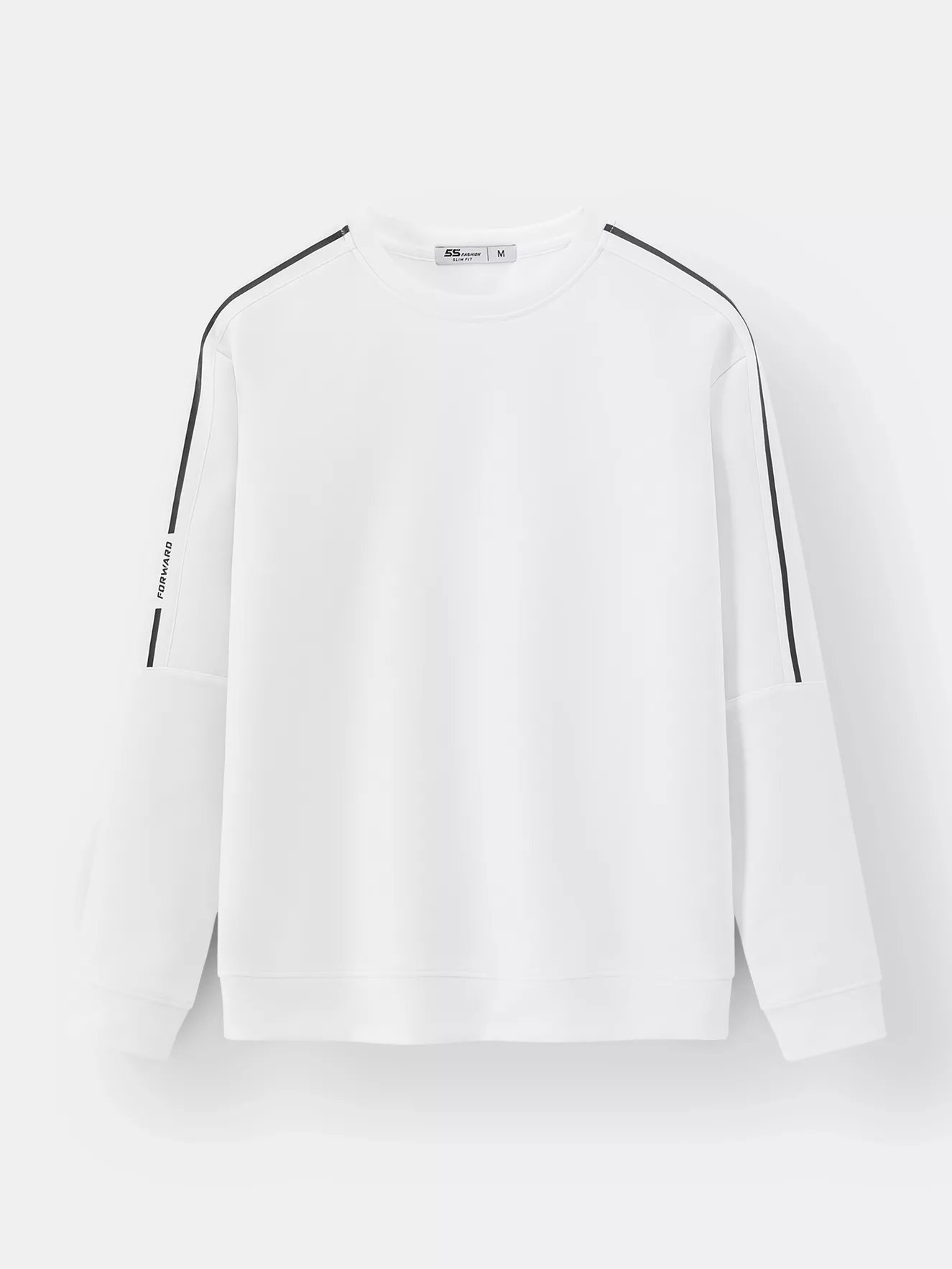 Áo Nỉ Nam Cổ Tròn In Line Phối Chữ 5S Fashion Slimfit BANI24017