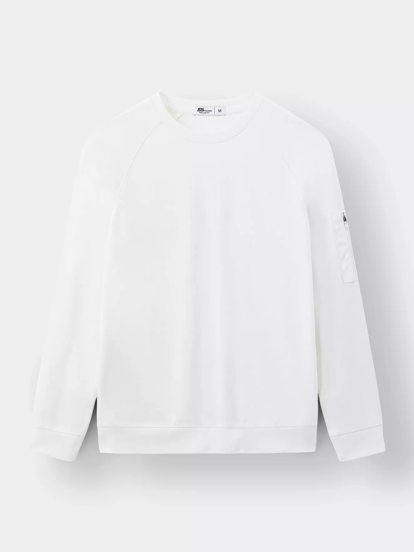 Áo Nỉ Cổ Tròn Tay Raglan Phối Túi Khóa 5S Fashion Regularfit ANO23002