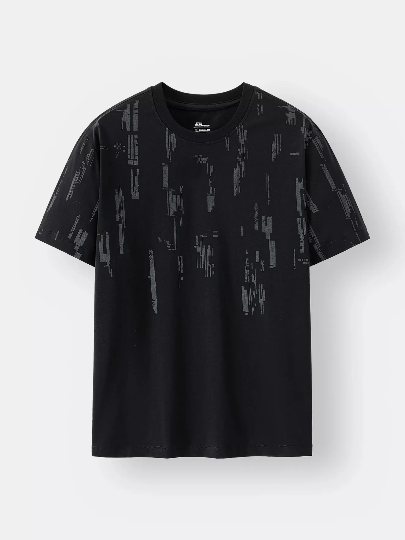 Áo Thun Nam Ngắn Tay 5S Fashion Cotton In Họa Tiết Casual ATS24004