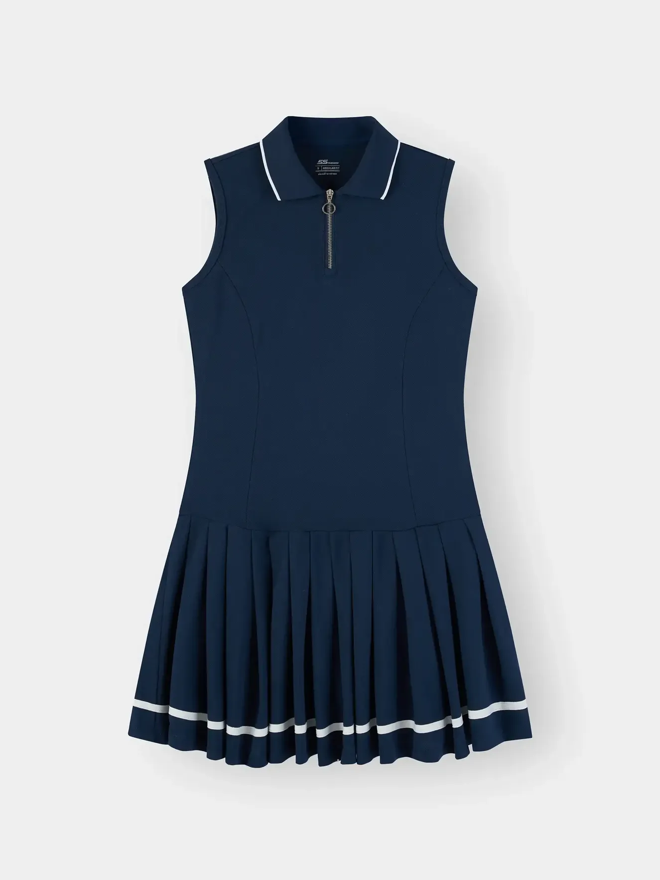 Váy Nữ Sát Nách Cổ Khóa 5S Fashion Kiêu Xếp Ly Thời Thượng W0VAY26002