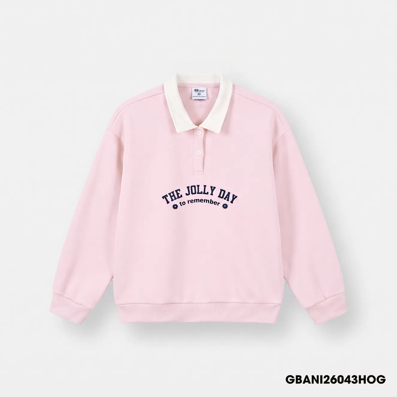 Áo Nỉ Bé Gái 5S FASHION Cổ Polo Phối Thời Trang GBANI26043