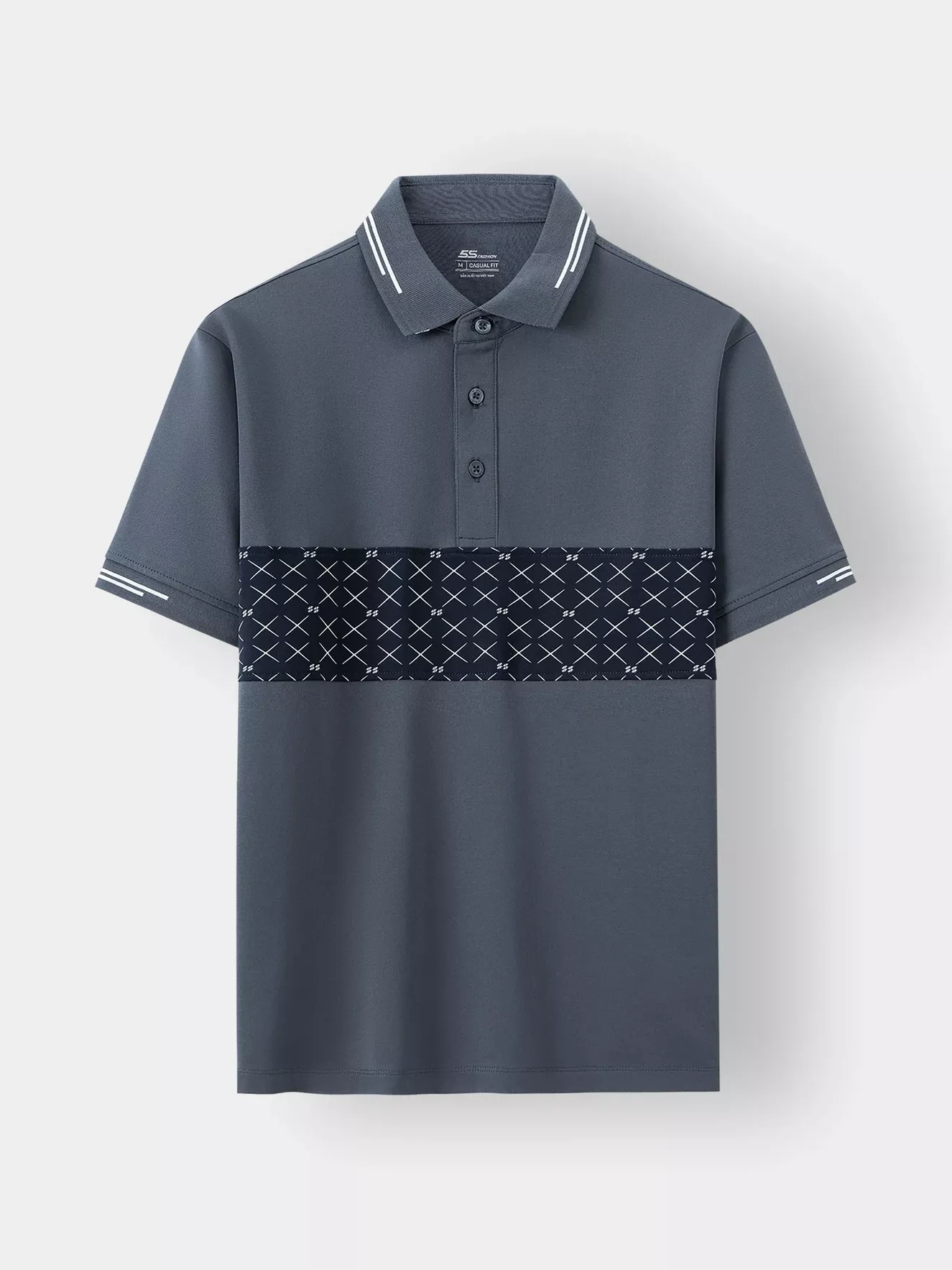 Áo Polo Nam 5S Fashion Họa Tiết Casual Fit APC24044