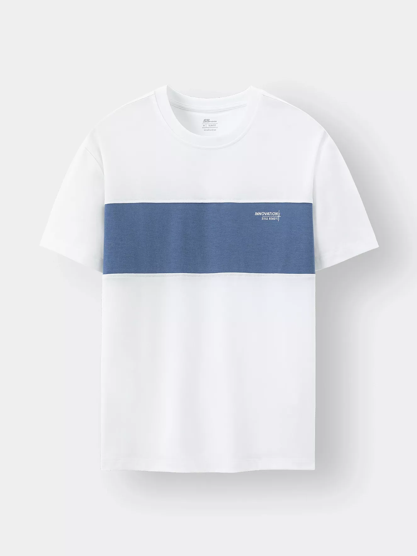 Áo Thun Nam Ngắn Tay 5S Fashion Can Phối Slimfit ATS24018