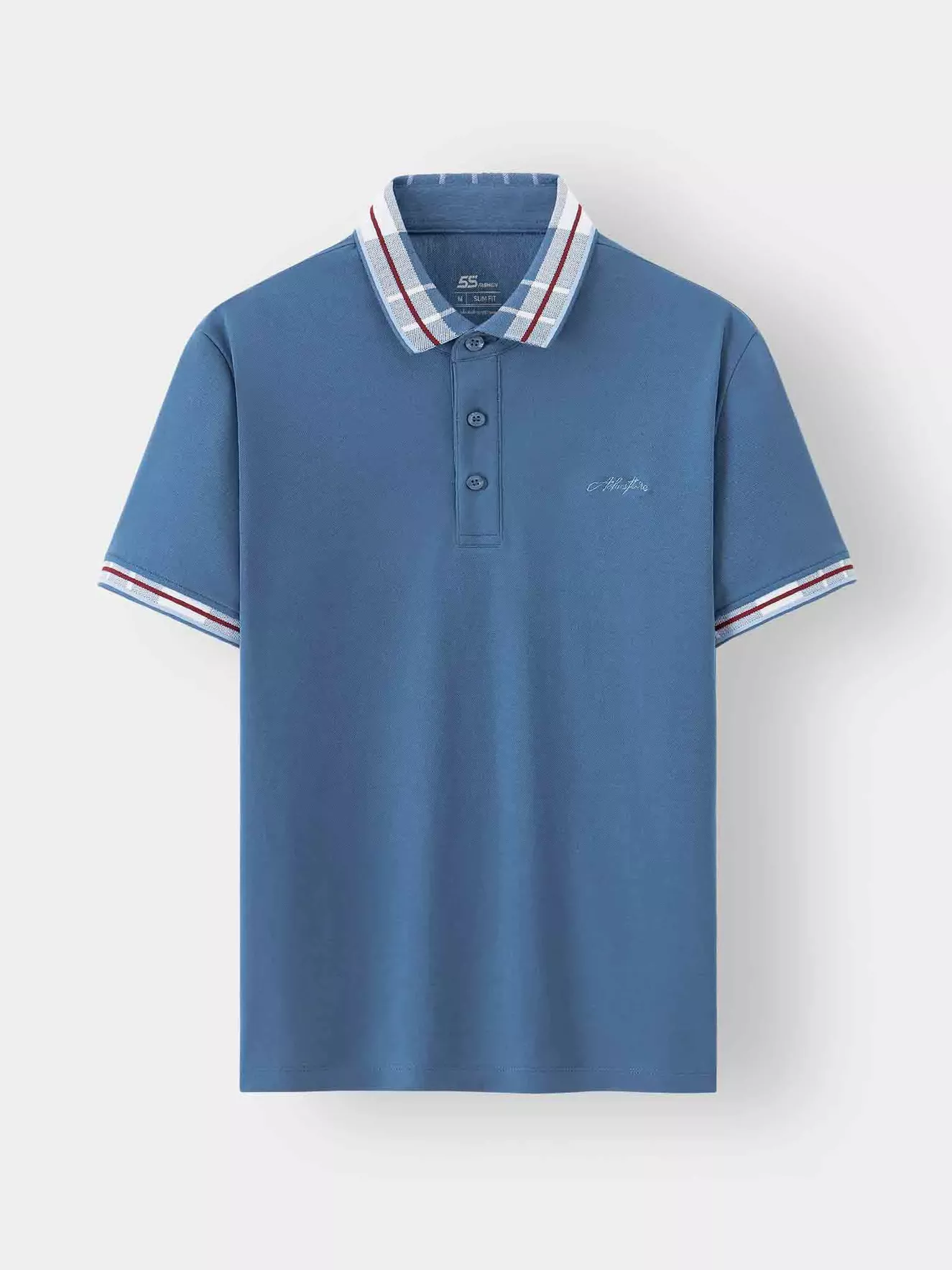 Áo Polo Nam 5S Fashion Cổ Dệt Kẻ Slimfit APC24003