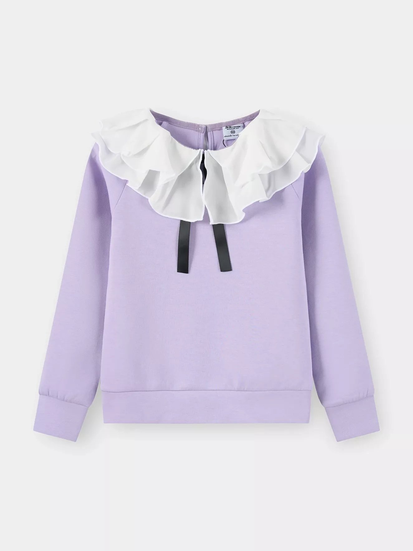 Áo Nỉ Bé Gái 5S Fashion Cổ Bèo Phối Nơ GBANI25005