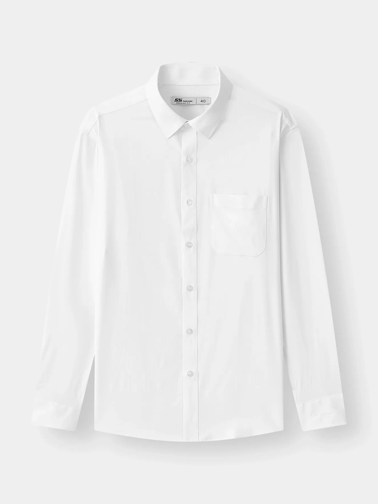 Áo Sơ Mi Nam 5S Fashion Màu Trắng Có Túi Phom Regular M0ASM25015