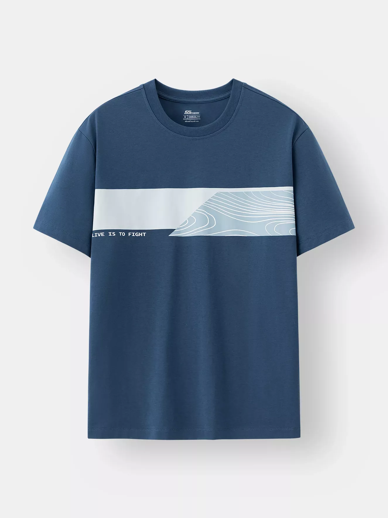 Áo Thun Nam Ngắn Tay 5S Fashion In Graphic Phom Casual ATS25028