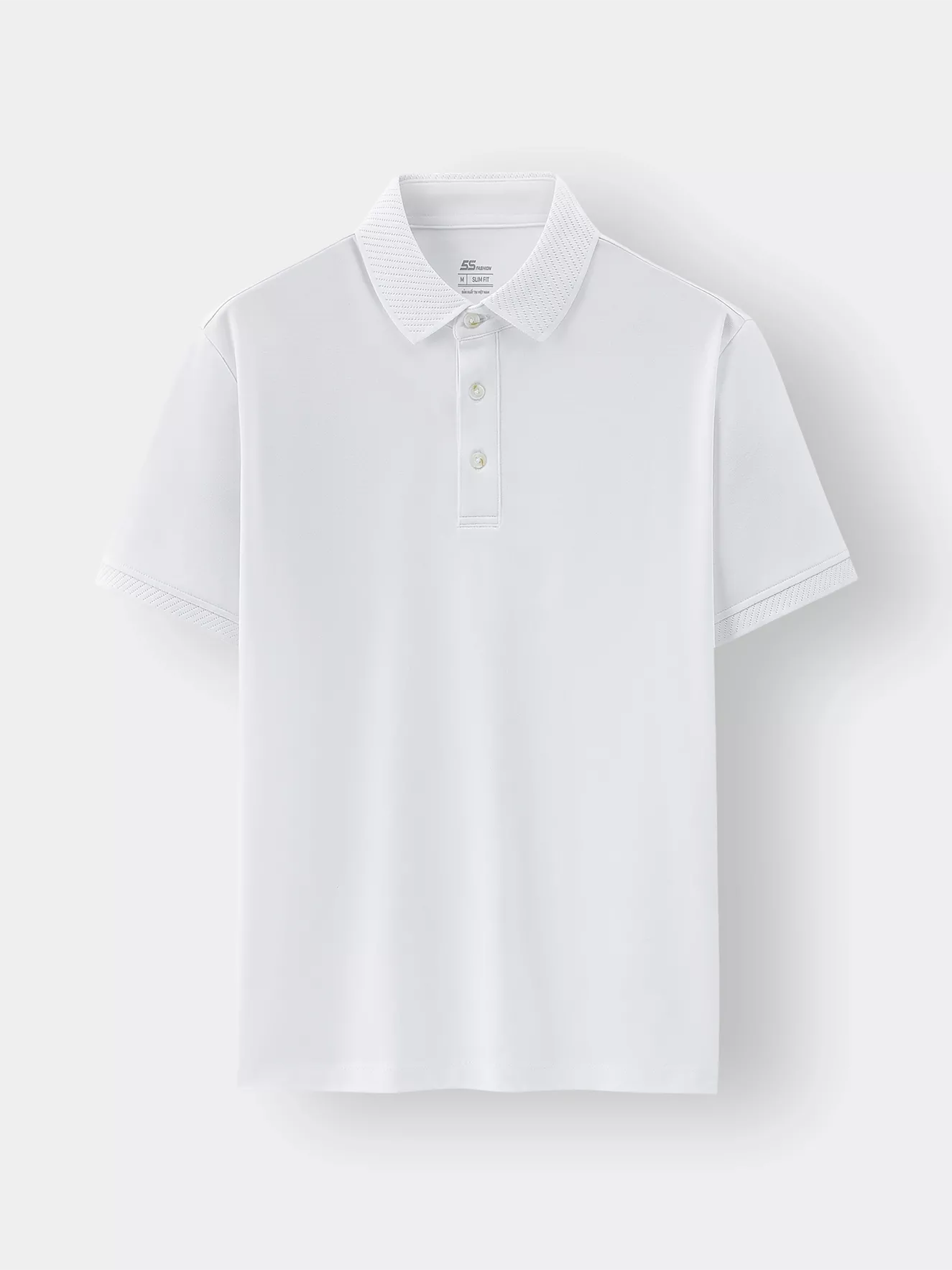 Áo Polo Nam 5S Fashion Trơn Bo Dệt Jacquard Slimfit APC25062