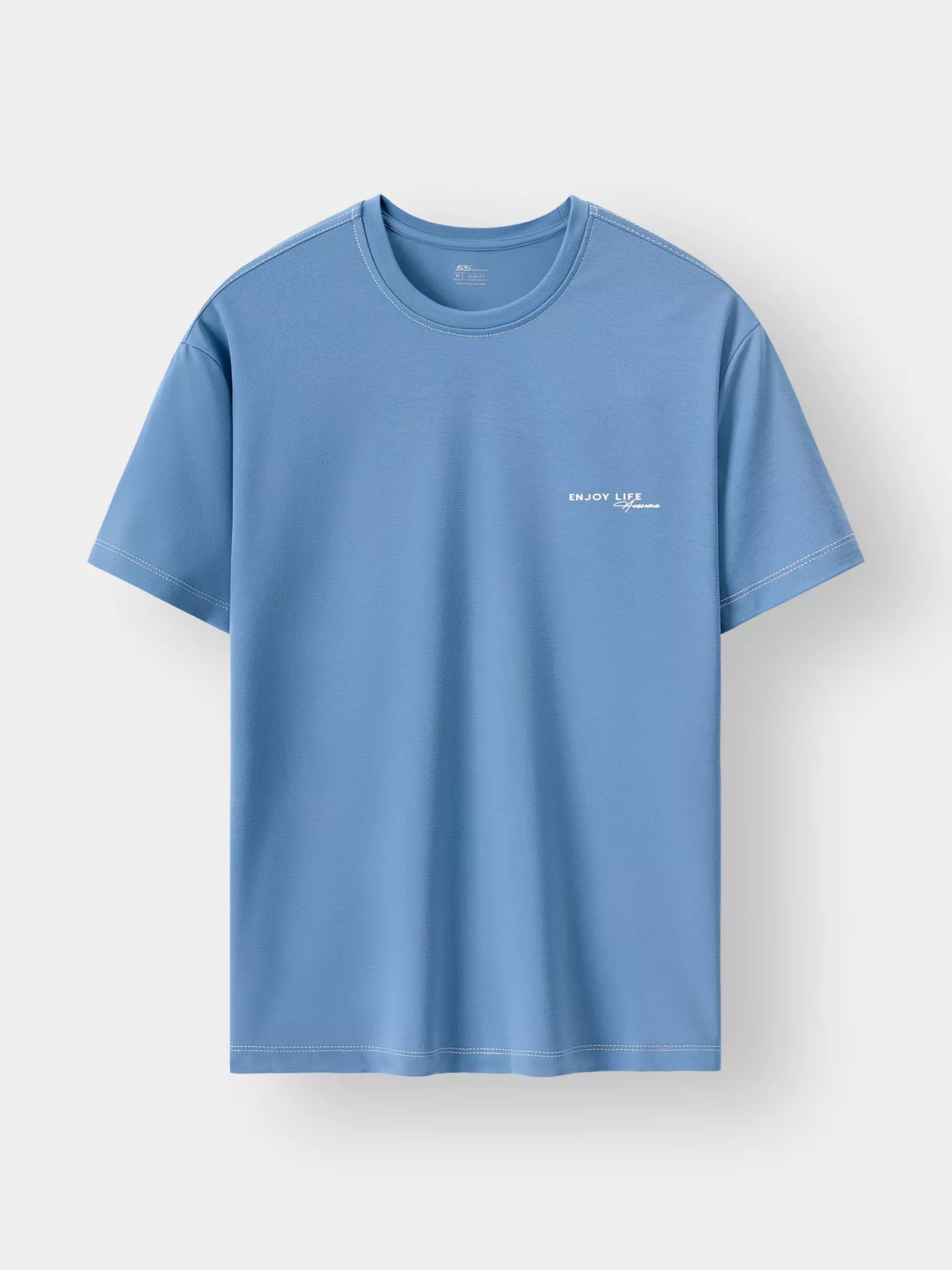 Áo Thun Nam Ngắn Tay 5S Fashion Đường Chần Chỉ ATS24051