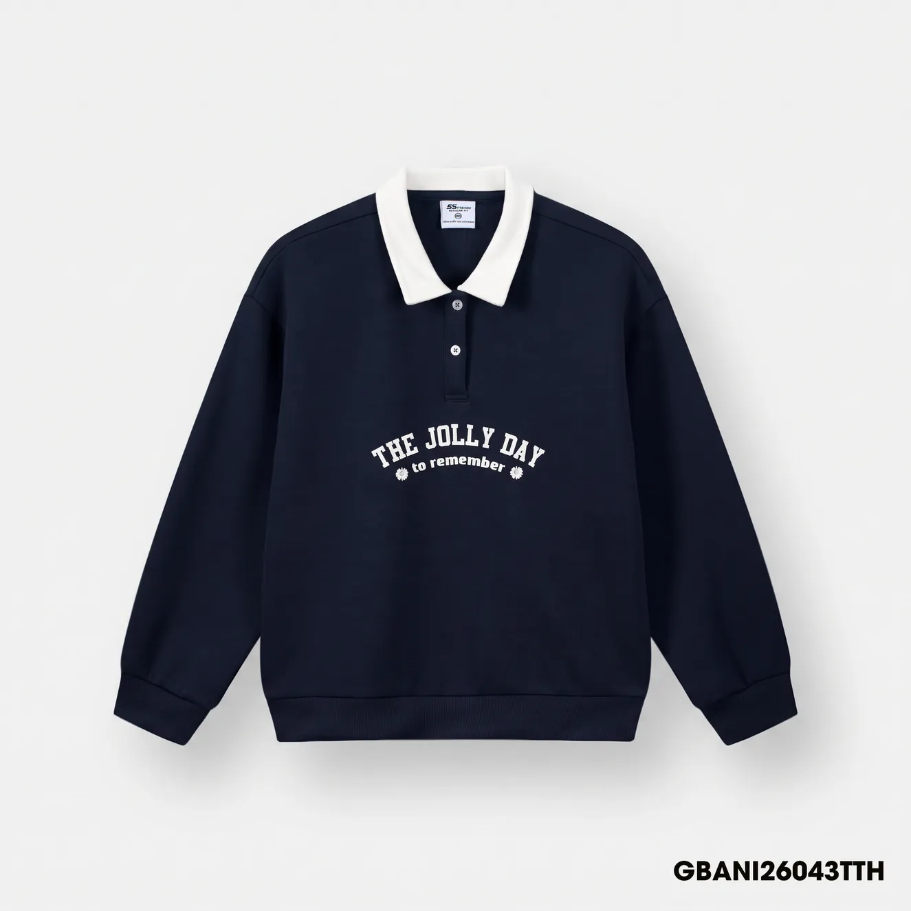 Áo Nỉ Bé Gái 5S FASHION Cổ Polo Phối Thời Trang GBANI26043