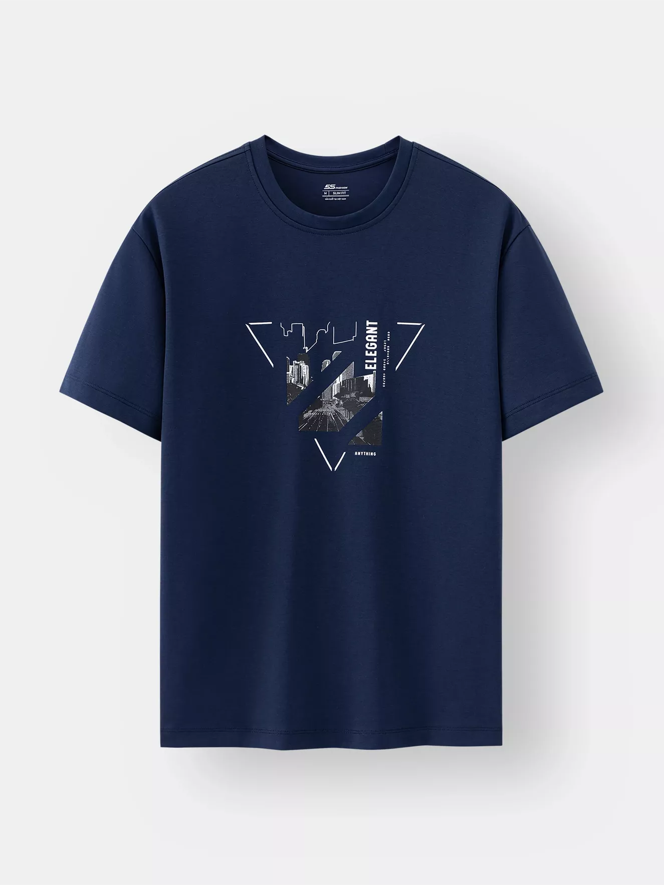 Áo Thun Cổ Tròn Cotton 5S Fashion In Lớn Phom Regular ATS25007