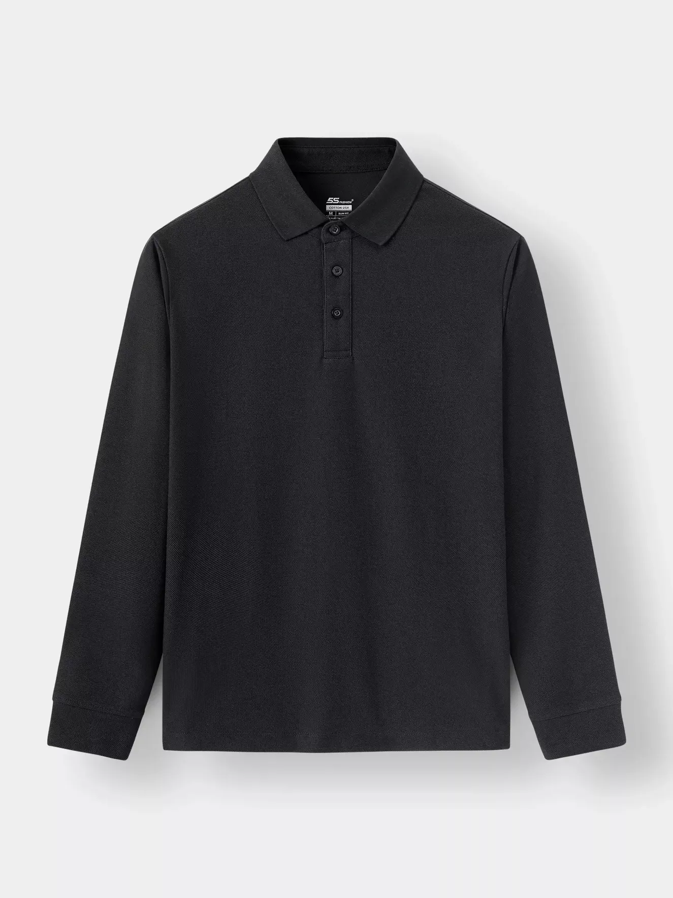 Áo Polo Dài Tay Nam Trơn 5S Fashion Slim Fit APD23602