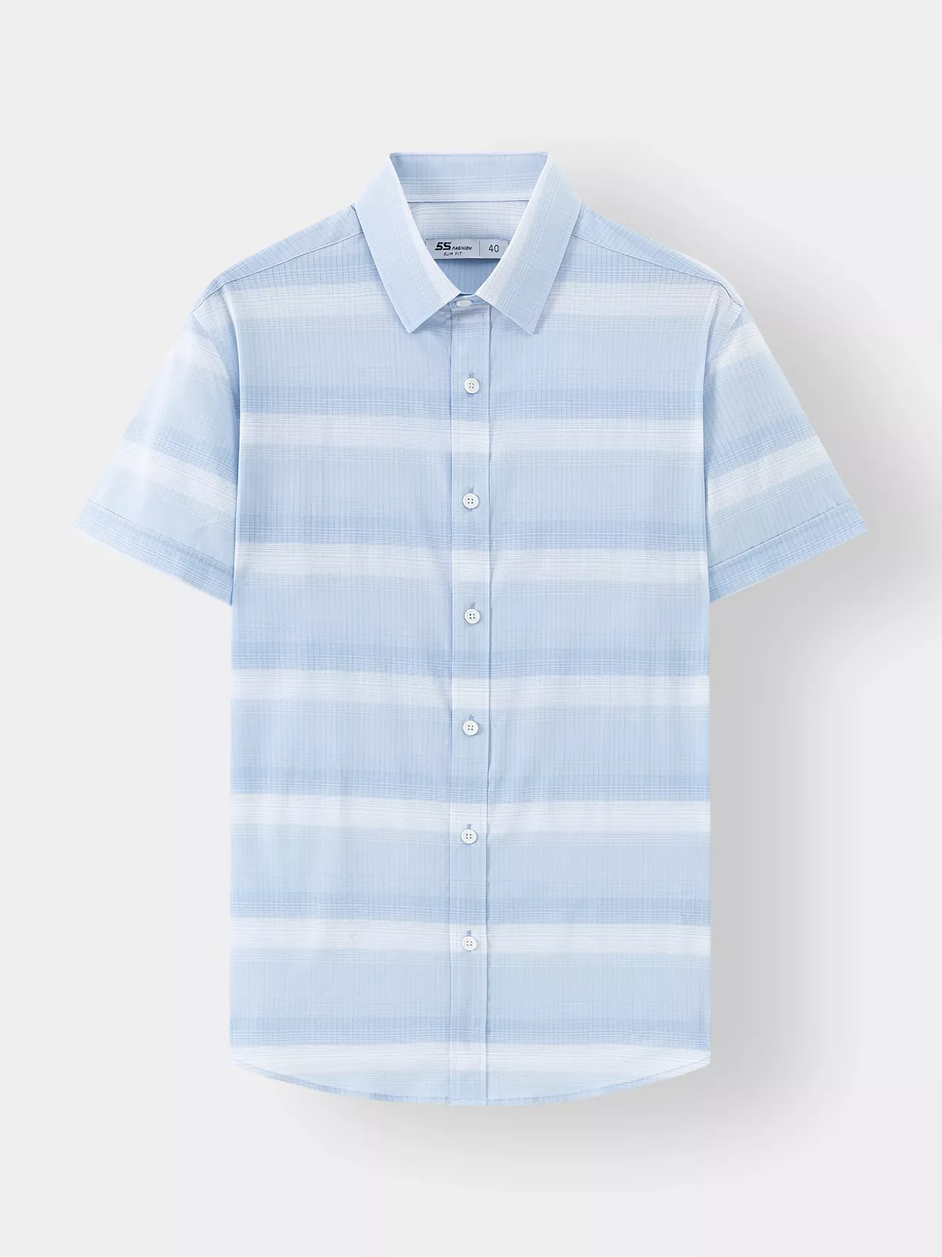 Áo Sơ Mi Nam Ngắn Tay 5S Fashion Dệt Hiệu Ứng Slimfit ASC24026