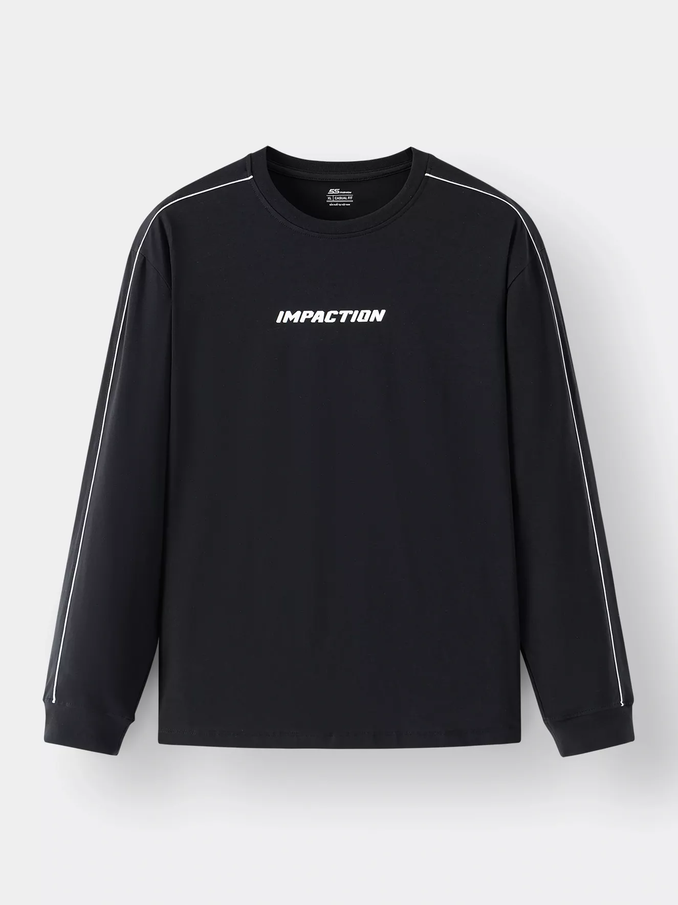 Áo Thun Nam Dài Tay 5S Fashion Cotton Phối Line ATH24003