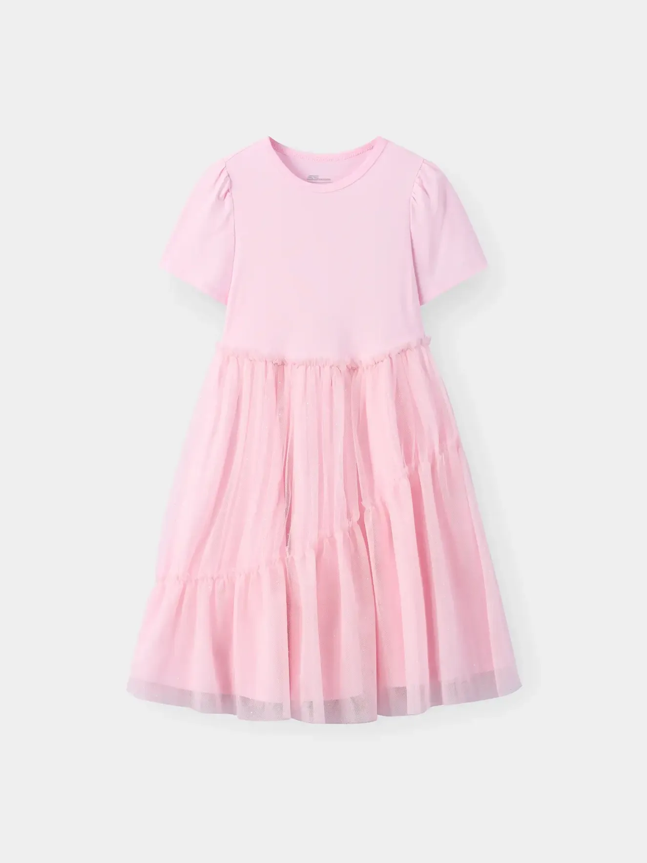 Váy Liền Tay Ngắn Bé Gái 5S Fashion Phối Lưới Phom Regular G0VAY26008